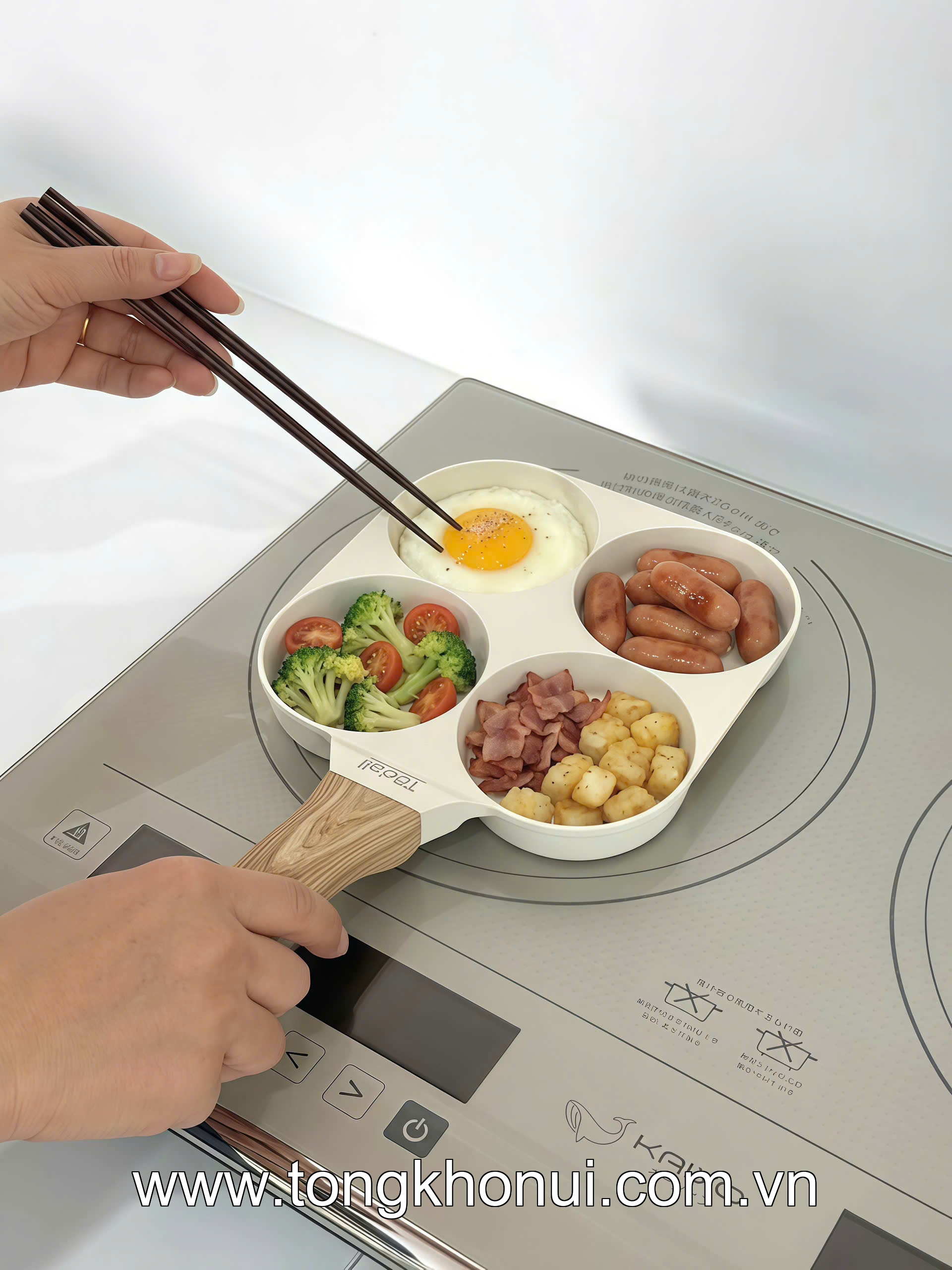 Chảo vuông nhôm đúc chia 4 ngăn chống dính Todaii . Mã TDI-4516100 ảnh 10