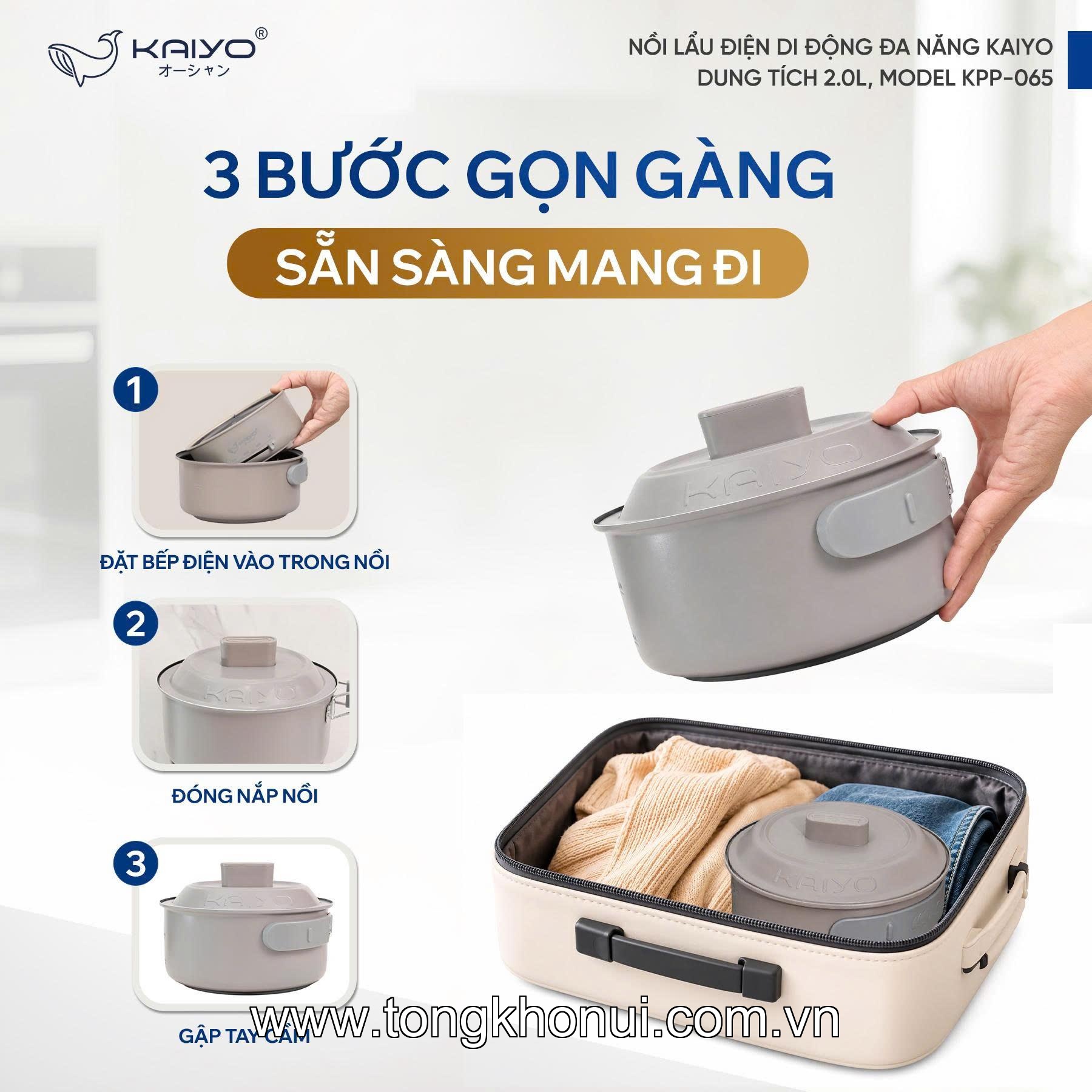Nồi lẩu điện di động đa năng Kaiyo dung tích 2.0L Model KPP-065 ảnh 2