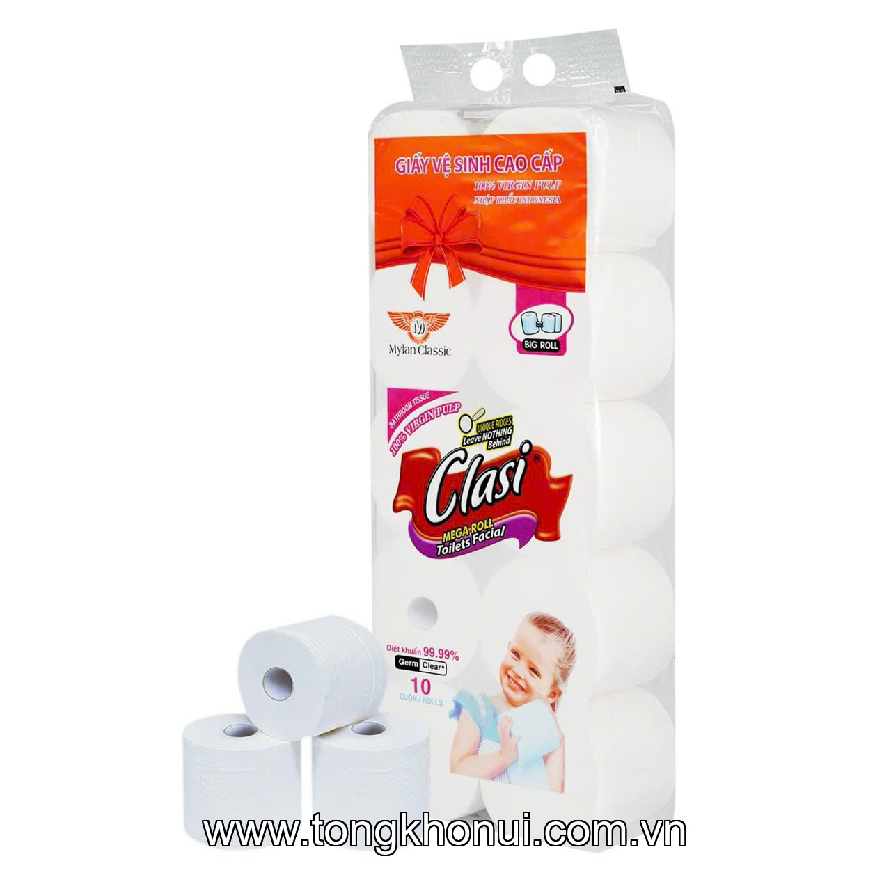 Giấy vệ sinh Clasi em bé rỗng Mylan (10 cuộn/dây) ảnh 4