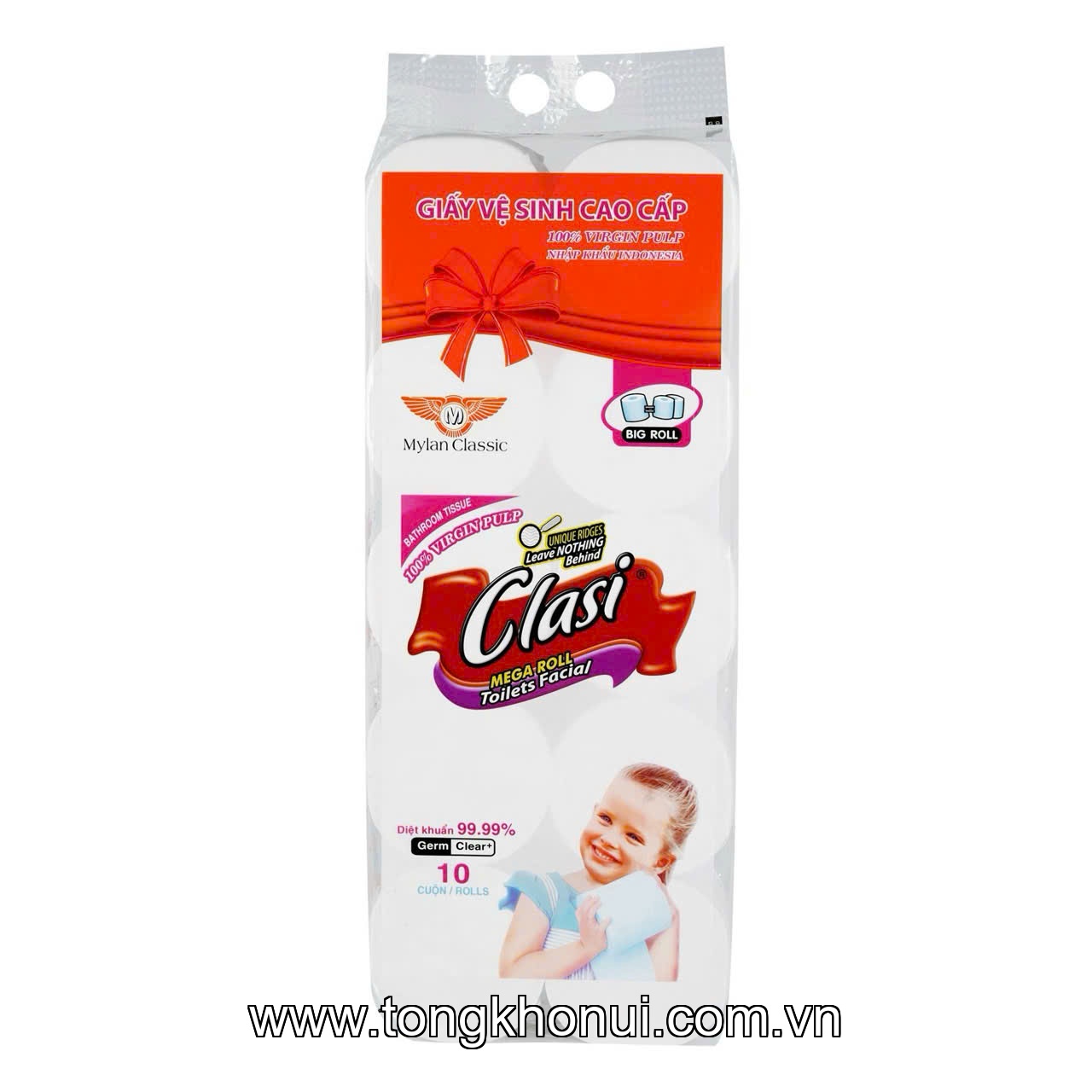 Giấy vệ sinh Clasi em bé rỗng Mylan (10 cuộn/dây) ảnh 5