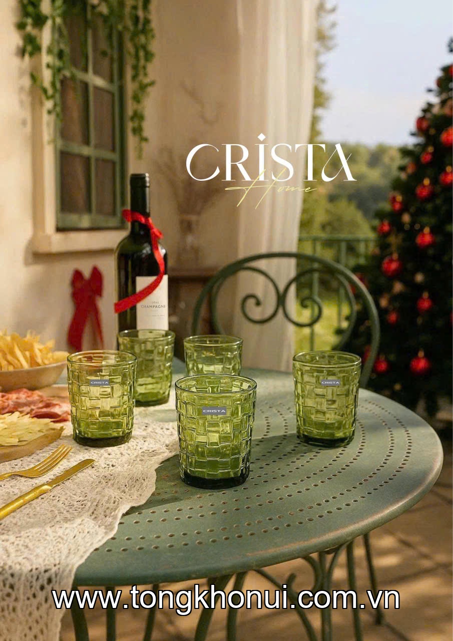 BỘ 6 CỐC THỦY TINH VÂN CARO CRISTA HOME 280ML – CỐC UỐNG NƯỚC ĐẸP, LÀM QUÀ TẶNG SANG (MÃ 60201) ảnh 2