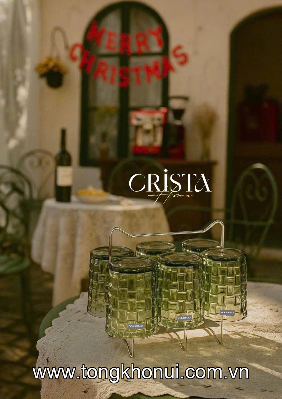 BỘ 6 CỐC THỦY TINH VÂN CARO CRISTA HOME 280ML – CỐC UỐNG NƯỚC ĐẸP, LÀM QUÀ TẶNG SANG (MÃ 60201) ảnh 4