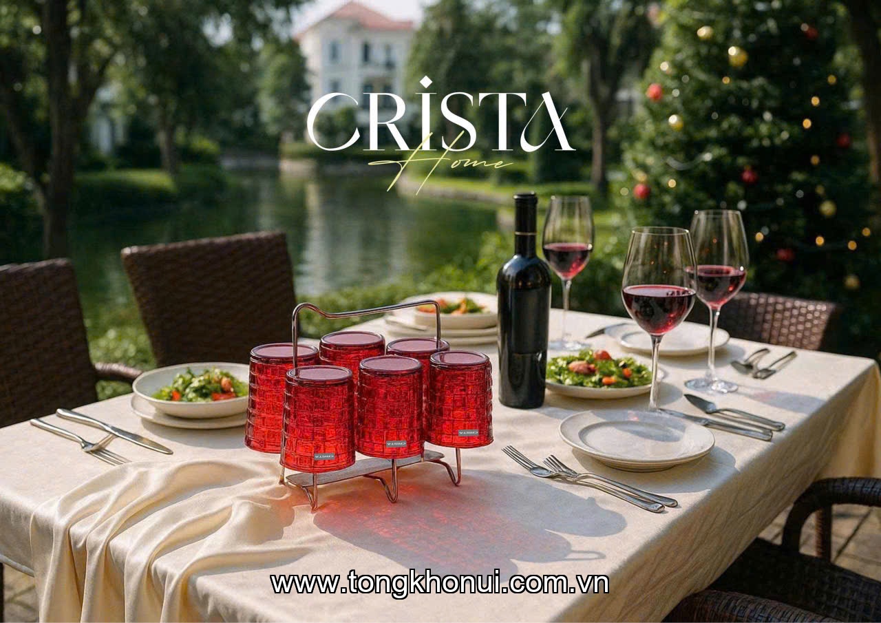 BỘ 6 CỐC THỦY TINH VÂN CARO CRISTA HOME 280ML – CỐC UỐNG NƯỚC ĐẸP, LÀM QUÀ TẶNG SANG (MÃ 60201) ảnh 11