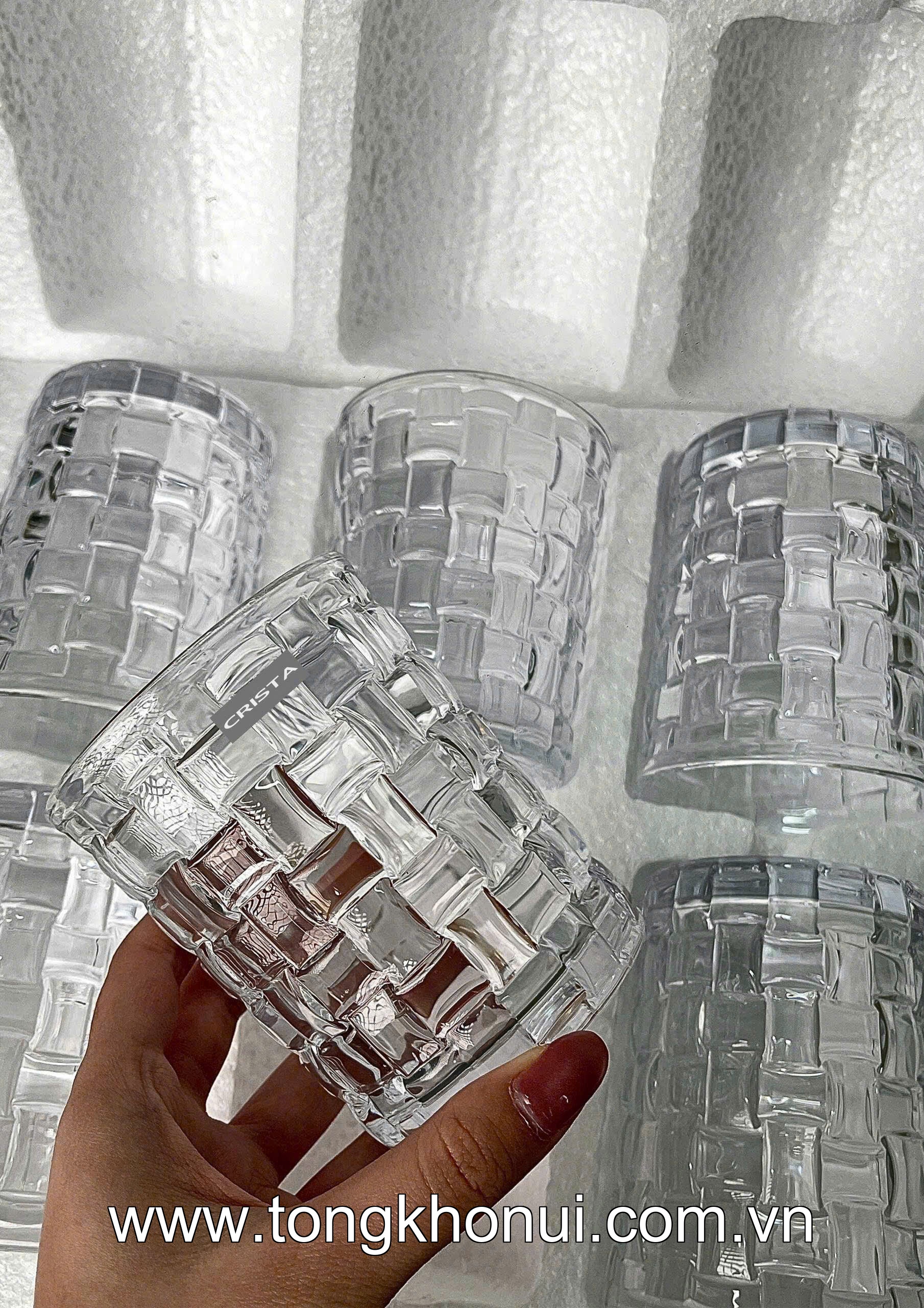 BỘ 6 CỐC THỦY TINH VÂN CARO CRISTA HOME 280ML – CỐC UỐNG NƯỚC ĐẸP, LÀM QUÀ TẶNG SANG (MÃ 60201) ảnh 12