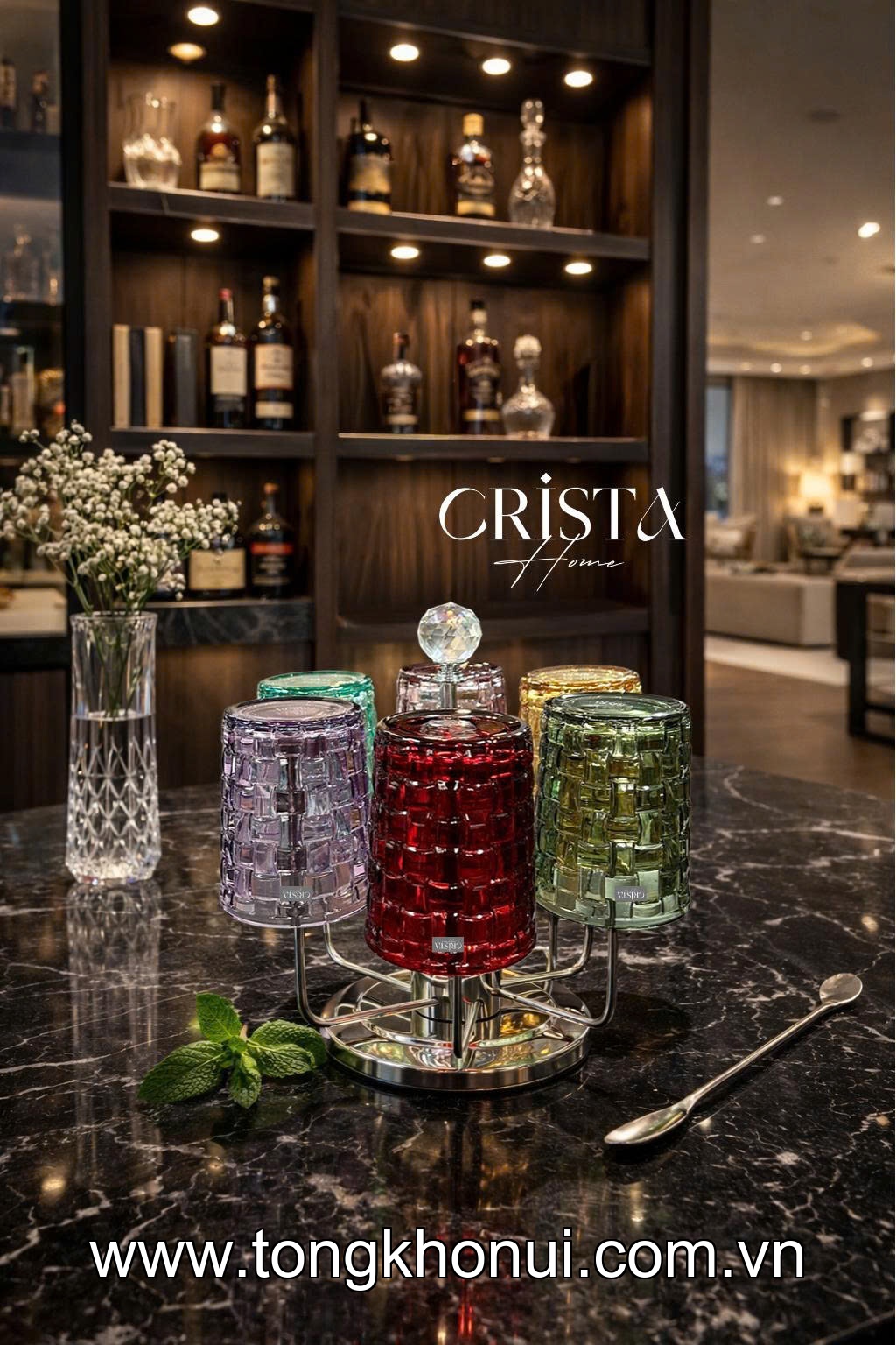 BỘ 6 CỐC THỦY TINH VÂN CARO CRISTA HOME 280ML – CỐC UỐNG NƯỚC ĐẸP, LÀM QUÀ TẶNG SANG (MÃ 60201) ảnh 18