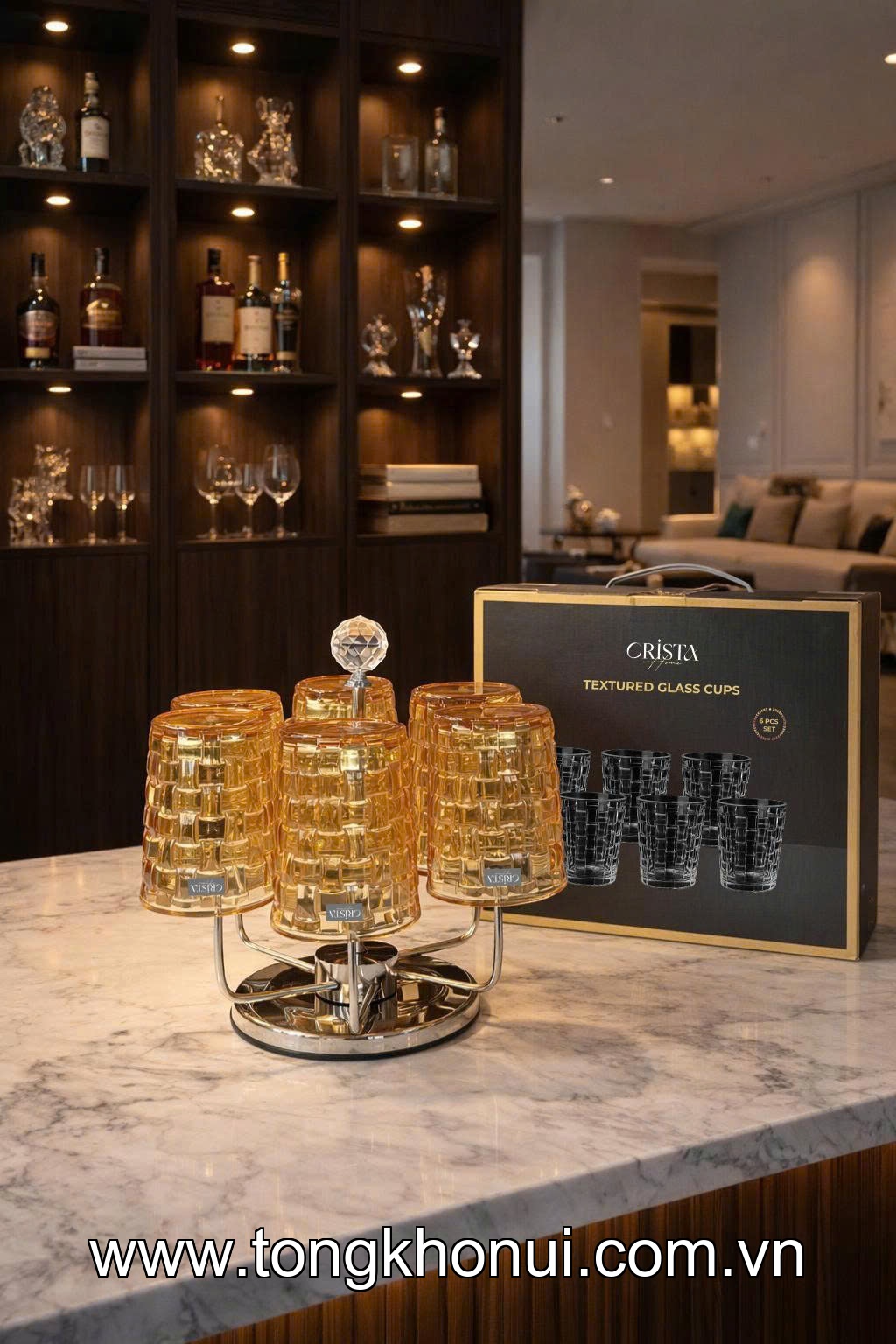 BỘ 6 CỐC THỦY TINH VÂN CARO CRISTA HOME 280ML – CỐC UỐNG NƯỚC ĐẸP, LÀM QUÀ TẶNG SANG (MÃ 60201) ảnh 20