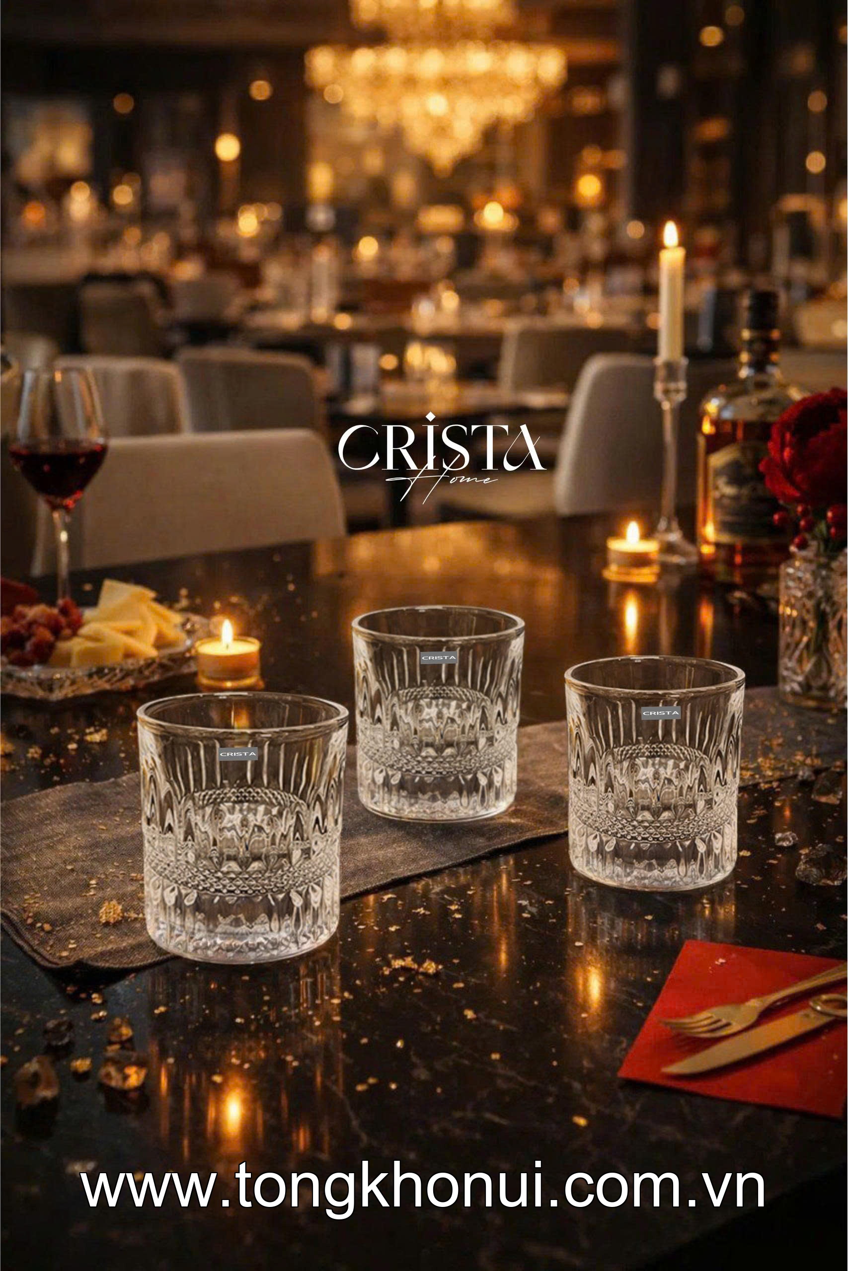 BỘ 6 CỐC RƯỢU WHISKY THỦY TINH 195ML CRISTA HOME – LY UỐNG RƯỢU TIẾP KHÁCH SANG TRỌNG (MÃ 60221) ảnh 4