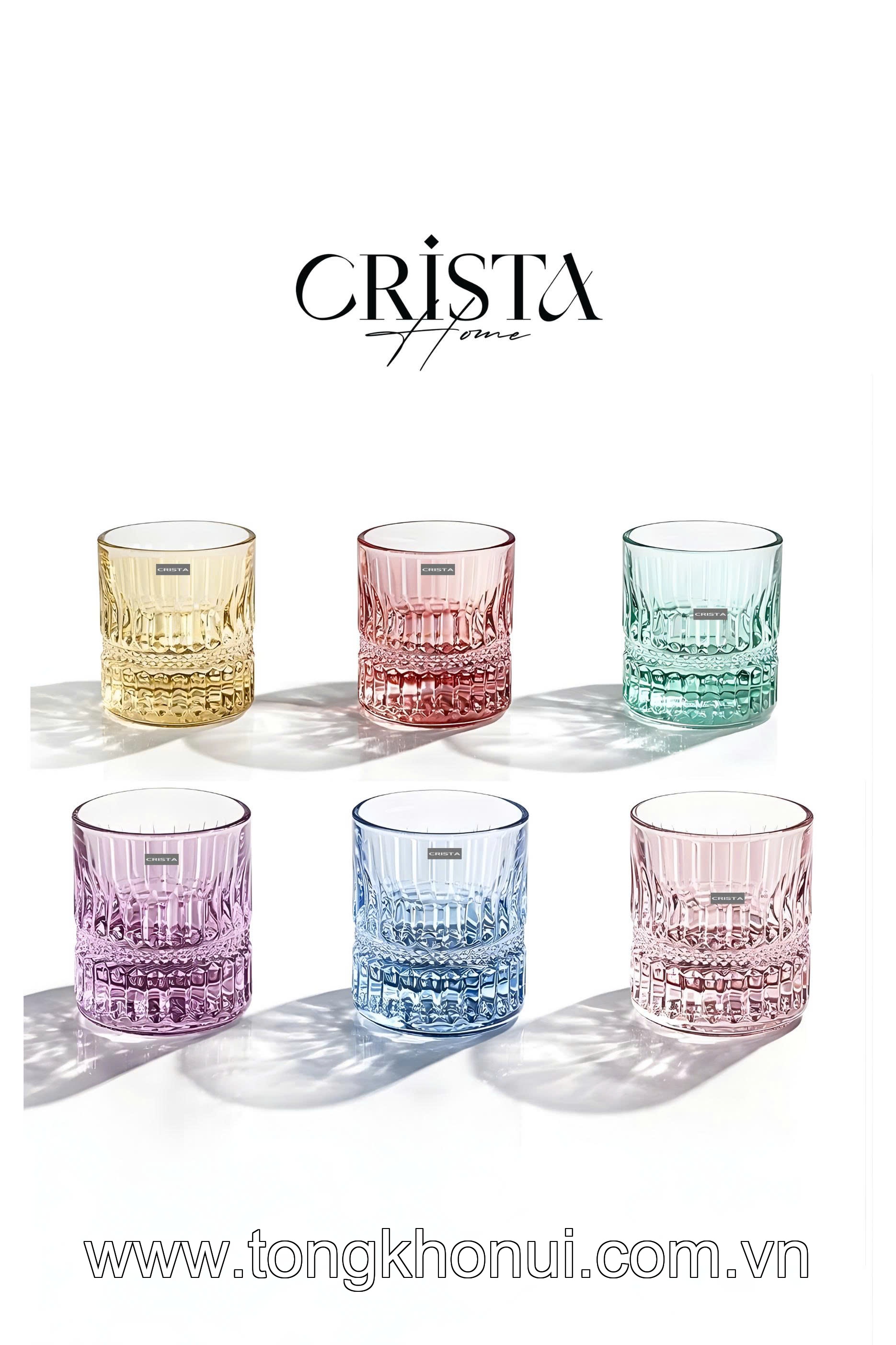 BỘ 6 CỐC RƯỢU WHISKY THỦY TINH 195ML CRISTA HOME – LY UỐNG RƯỢU TIẾP KHÁCH SANG TRỌNG (MÃ 60221) ảnh 2
