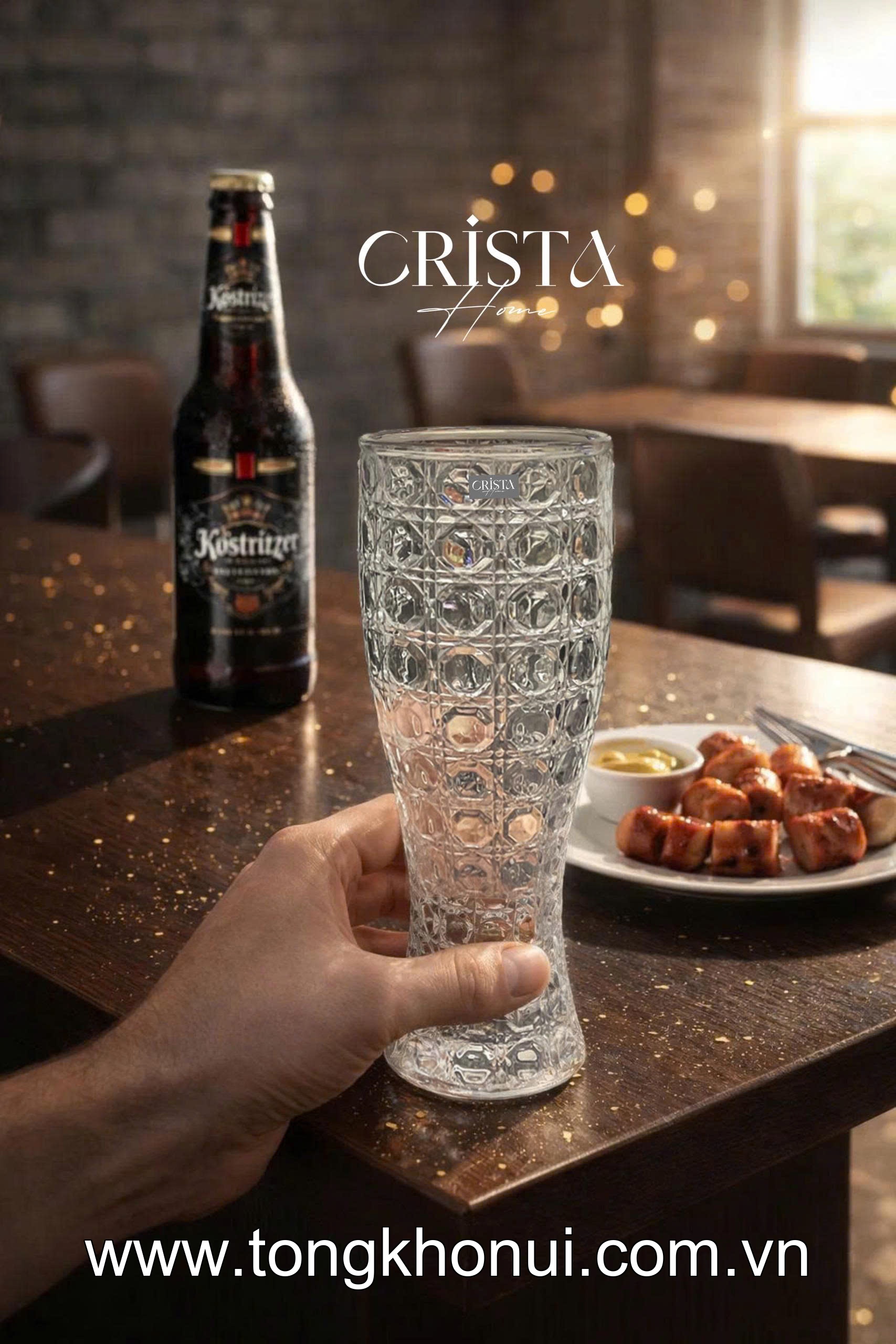 BỘ 6 LY THỦY TINH VÂN PHA LÊ ĐA NĂNG 440ML CRISTA HOME – LY UỐNG BIA, SINH TỐ DÁNG CHÂU ÂU (MÃ 60245) ảnh 4