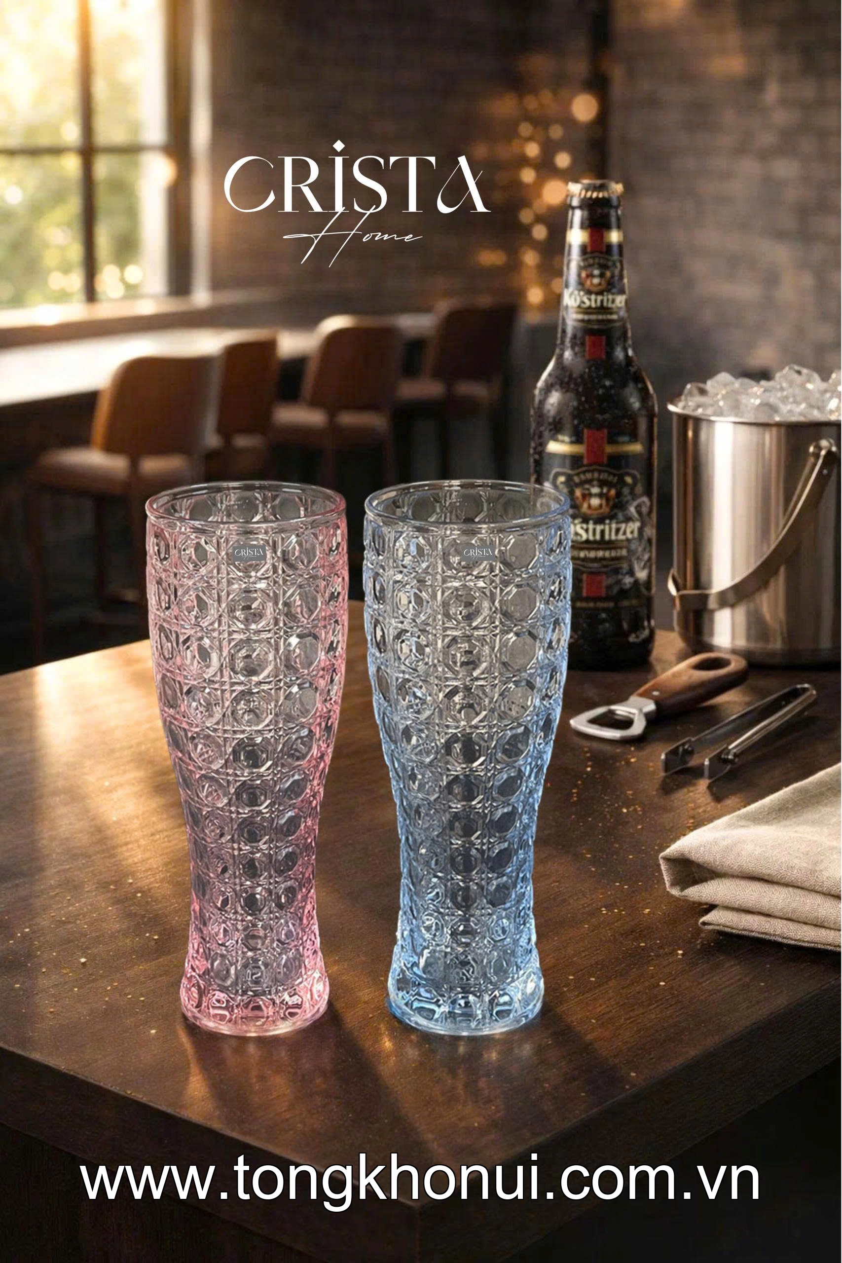 BỘ 6 LY THỦY TINH VÂN PHA LÊ ĐA NĂNG 440ML CRISTA HOME – LY UỐNG BIA, SINH TỐ DÁNG CHÂU ÂU (MÃ 60245) ảnh 7