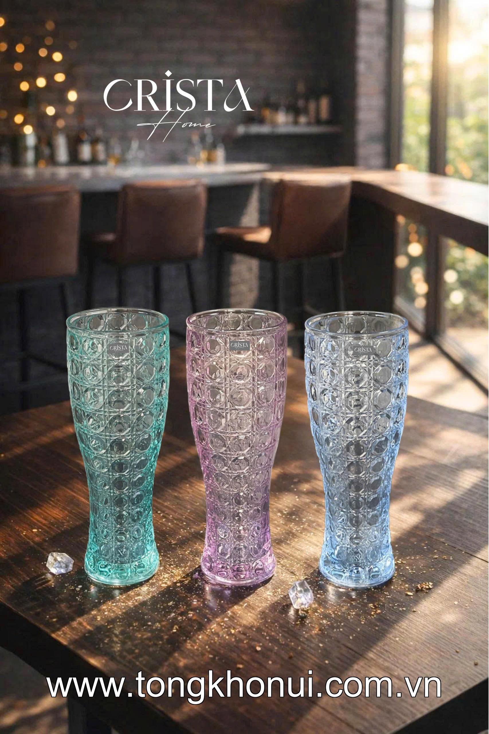 BỘ 6 LY THỦY TINH VÂN PHA LÊ ĐA NĂNG 440ML CRISTA HOME – LY UỐNG BIA, SINH TỐ DÁNG CHÂU ÂU (MÃ 60245) ảnh 18