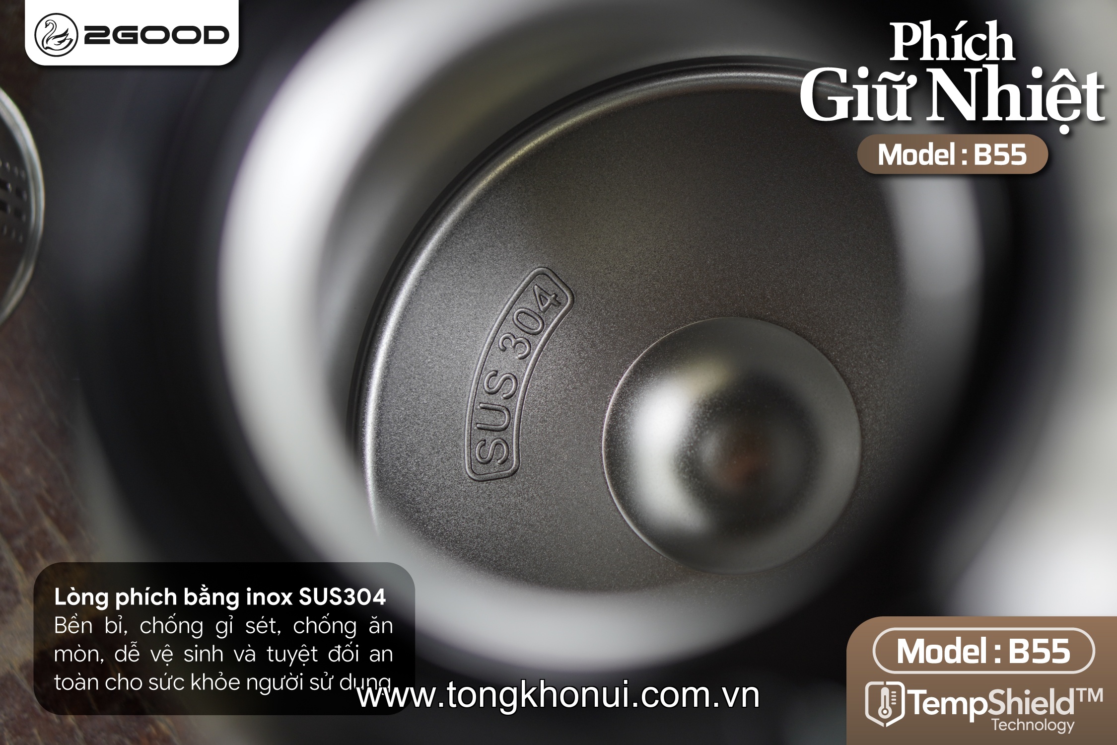 PHÍCH GIỮ NHIỆT 2GOOD B55 – DUNG TÍCH 1.8L GIỮ NÓNG/LẠNH 24H ảnh 9