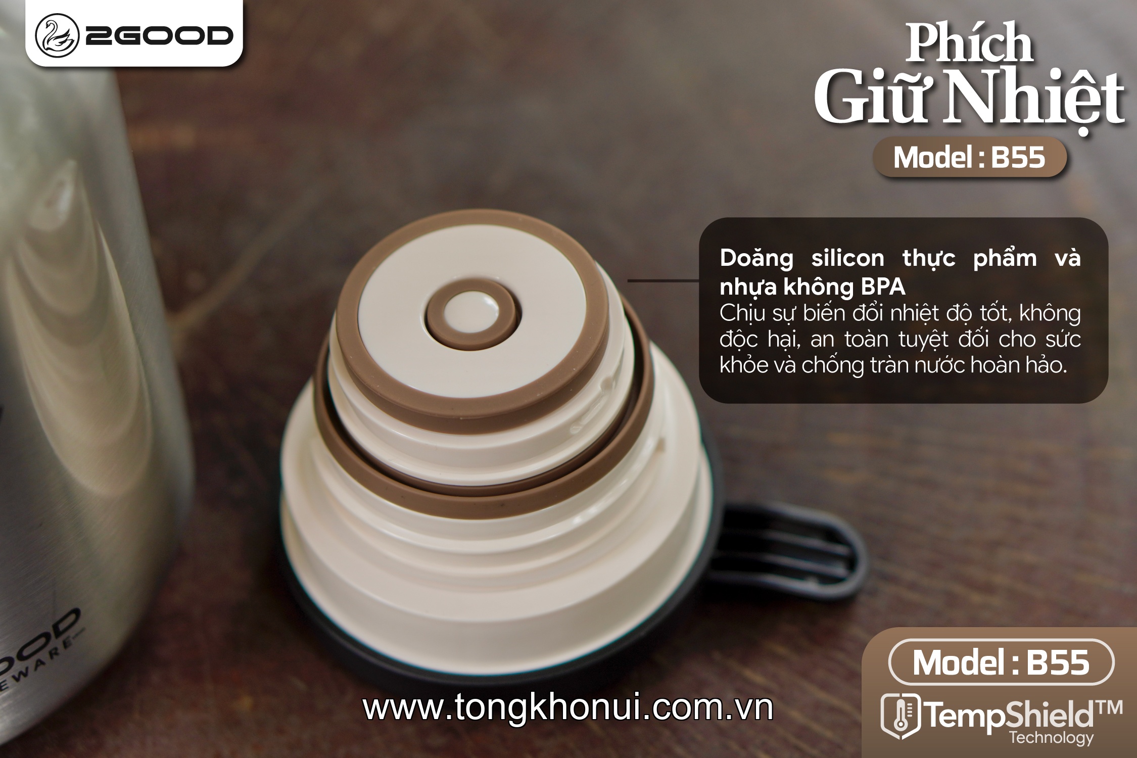 PHÍCH GIỮ NHIỆT 2GOOD B55 – DUNG TÍCH 1.8L GIỮ NÓNG/LẠNH 24H ảnh 11