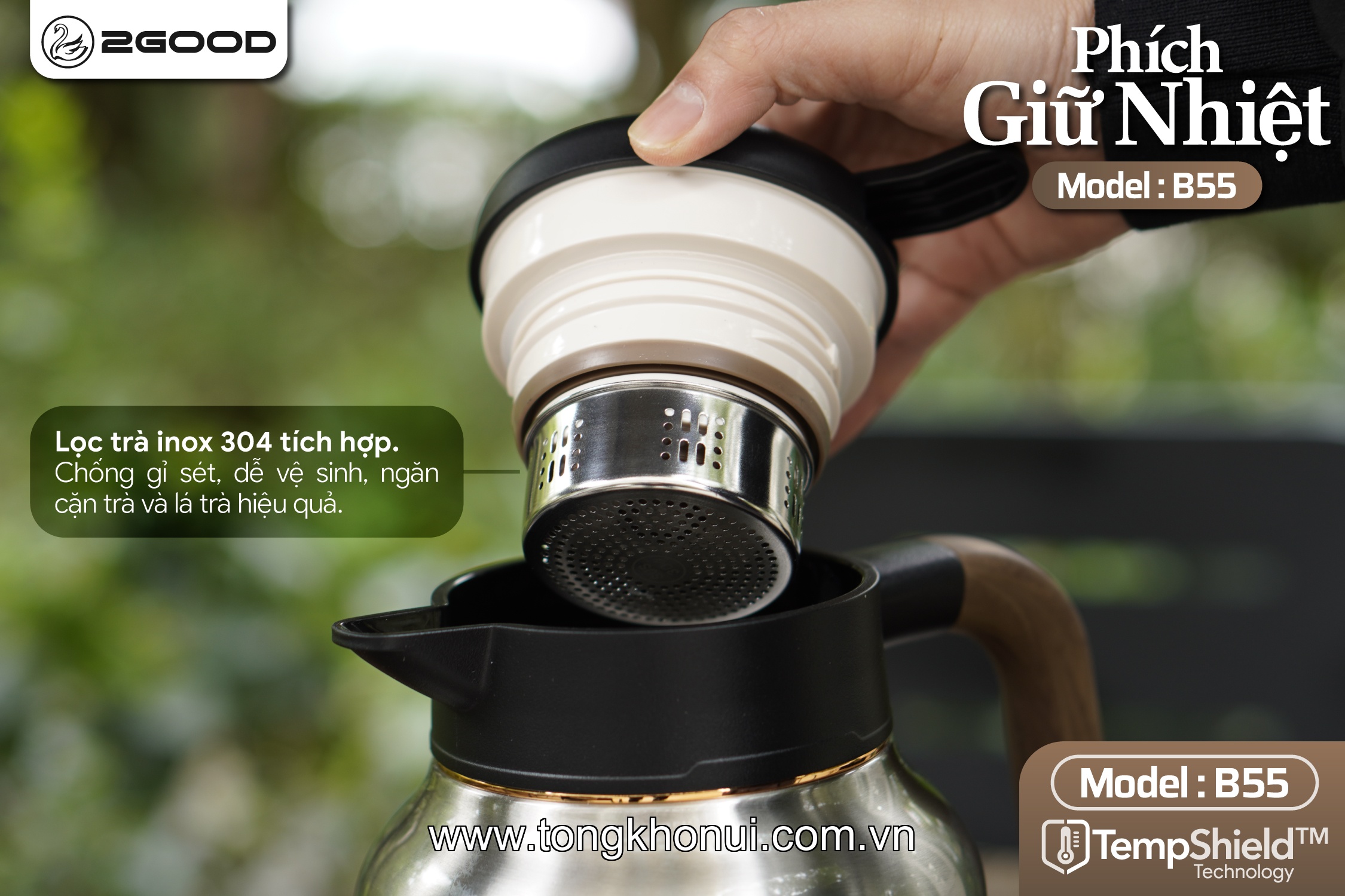 PHÍCH GIỮ NHIỆT 2GOOD B55 – DUNG TÍCH 1.8L GIỮ NÓNG/LẠNH 24H ảnh 13