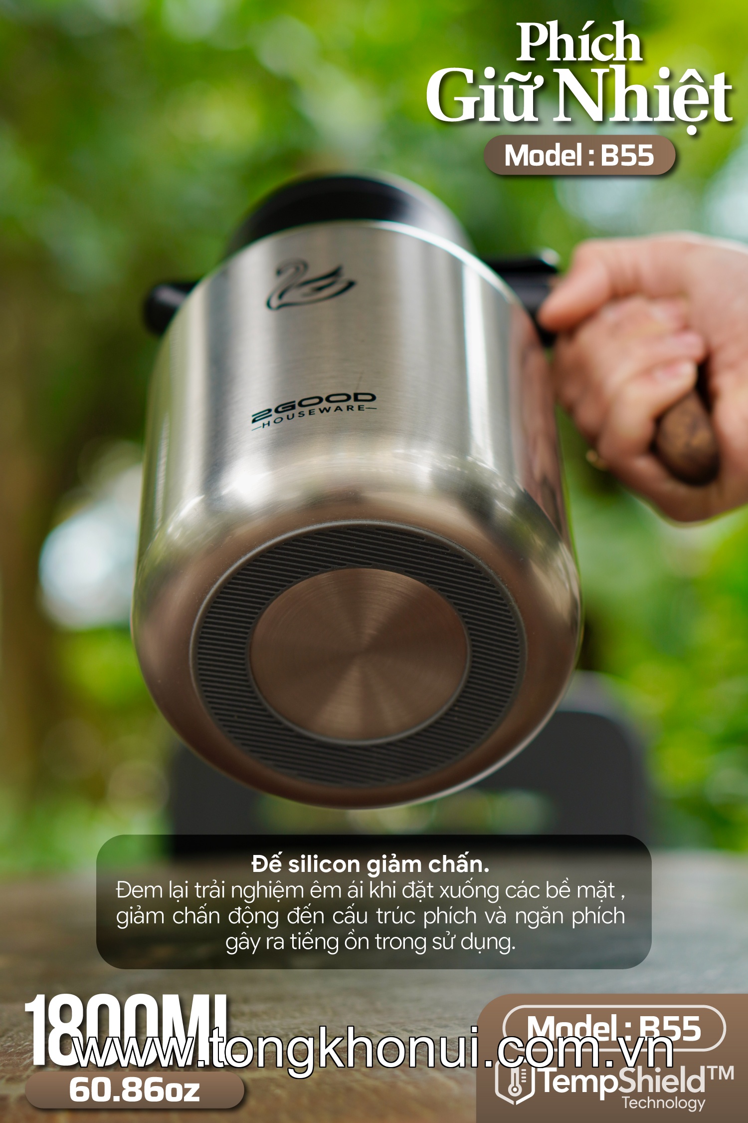 PHÍCH GIỮ NHIỆT 2GOOD B55 – DUNG TÍCH 1.8L GIỮ NÓNG/LẠNH 24H ảnh 17
