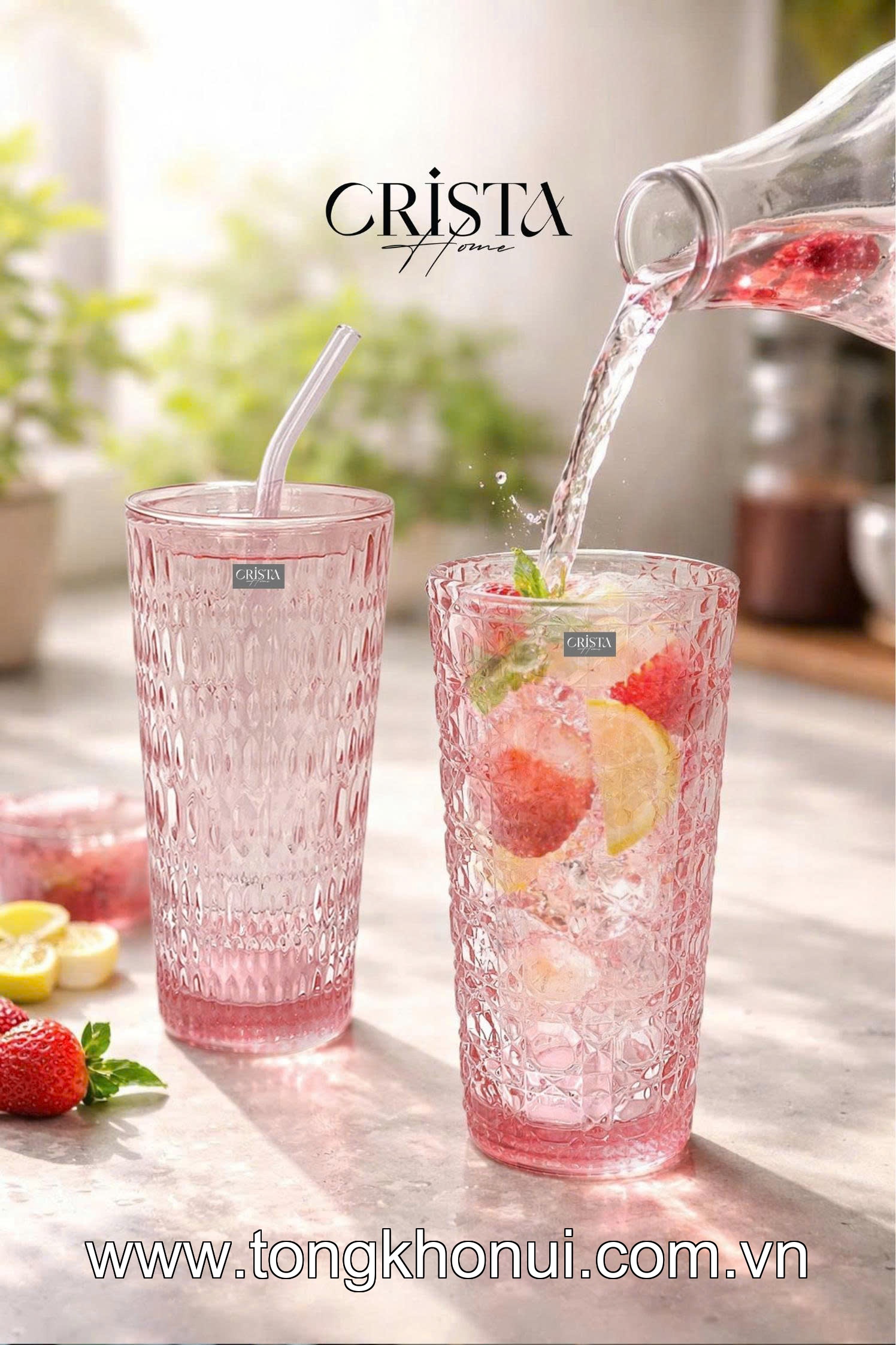BỘ 2 CỐC THỦY TINH CAO KÈM ỐNG HÚT 500ML CRISTA HOME – CỐC UỐNG TRÀ SỮA, SINH TỐ (TẶNG 2 NẮP NHỰA) (MÃ 60243) ảnh 11