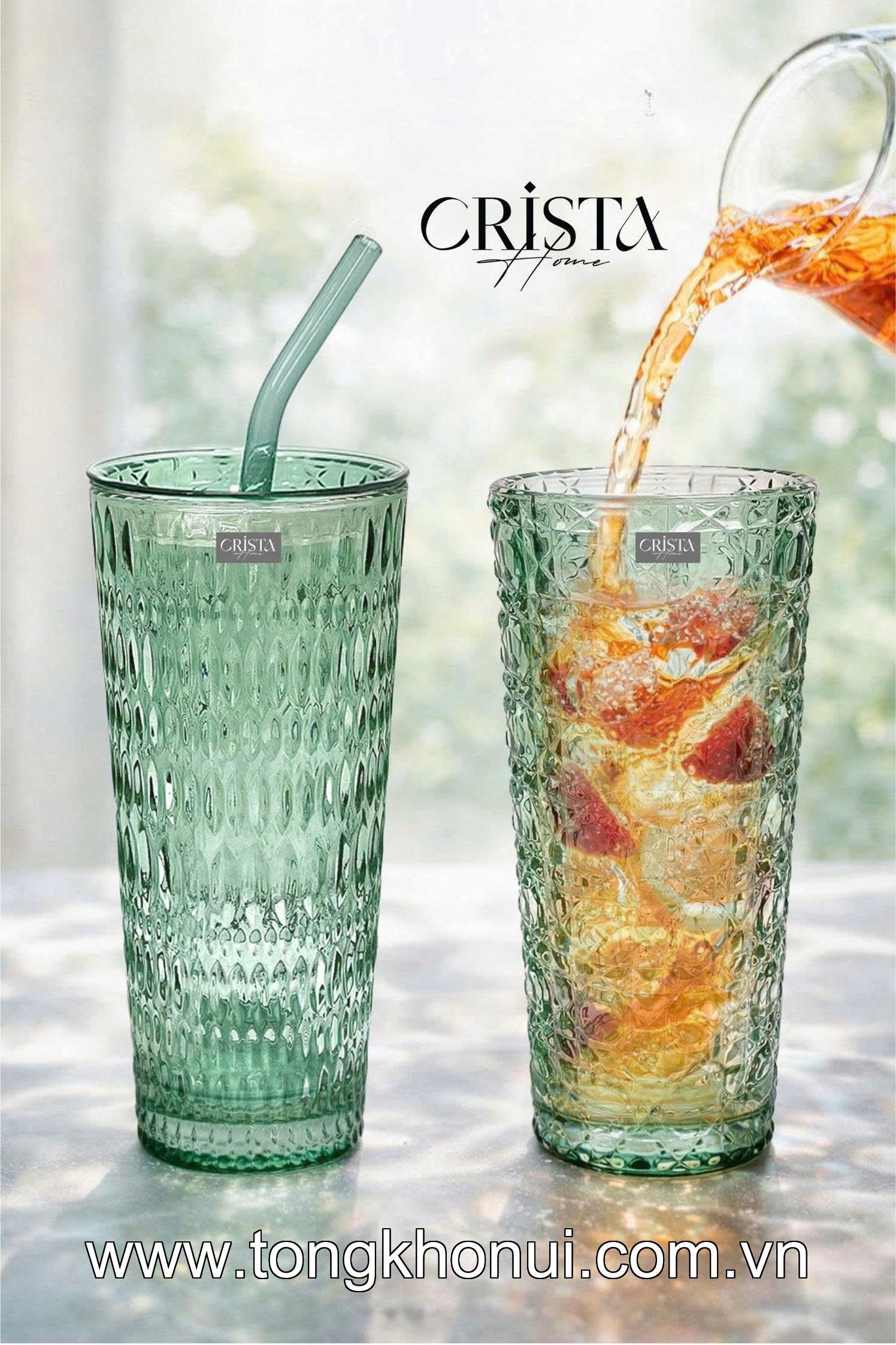 BỘ 2 CỐC THỦY TINH CAO KÈM ỐNG HÚT 500ML CRISTA HOME – CỐC UỐNG TRÀ SỮA, SINH TỐ (TẶNG 2 NẮP NHỰA) (MÃ 60243) ảnh 13
