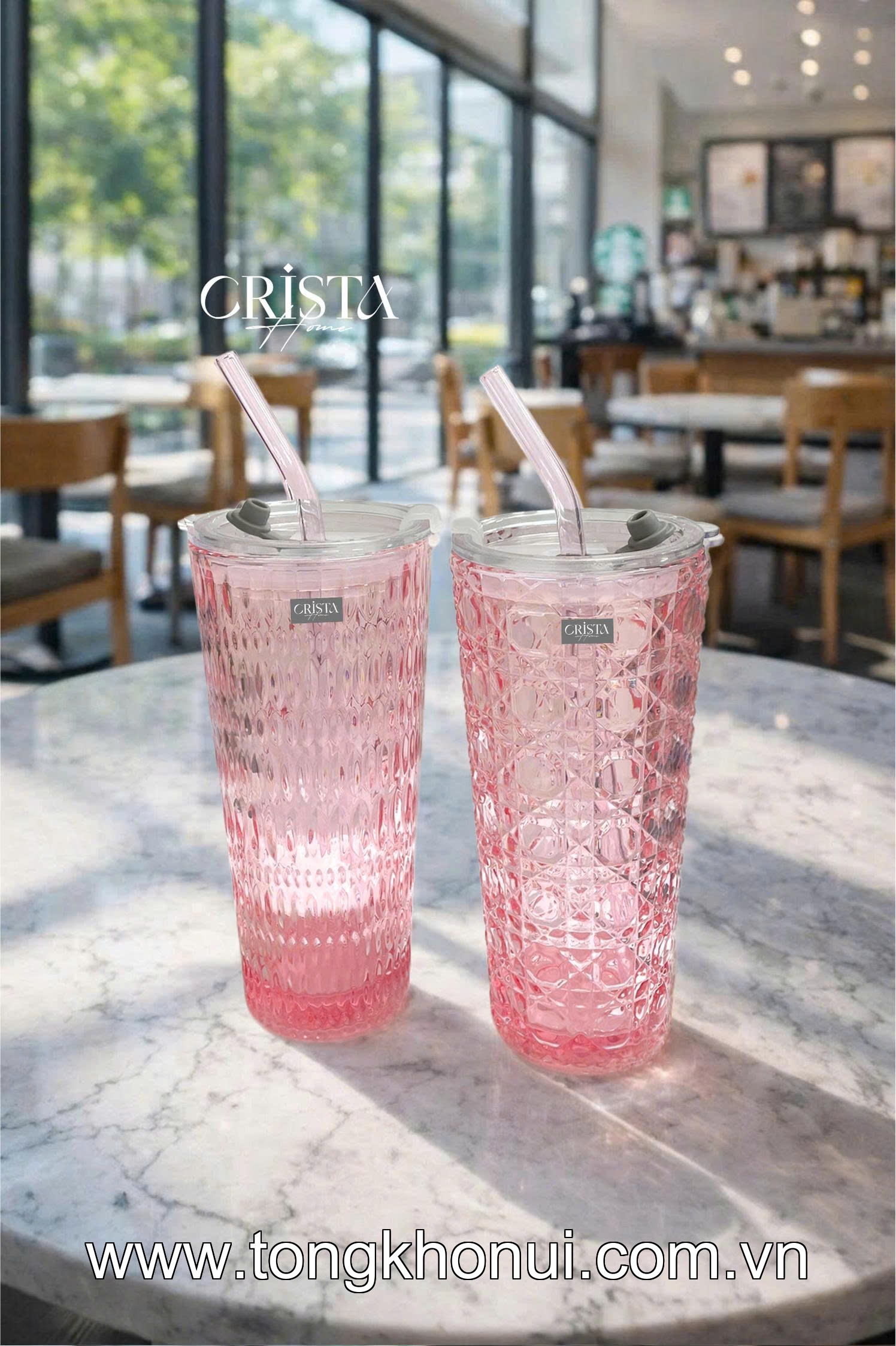 BỘ 2 CỐC THỦY TINH CAO KÈM ỐNG HÚT 500ML CRISTA HOME – CỐC UỐNG TRÀ SỮA, SINH TỐ (TẶNG 2 NẮP NHỰA) (MÃ 60243) ảnh 15