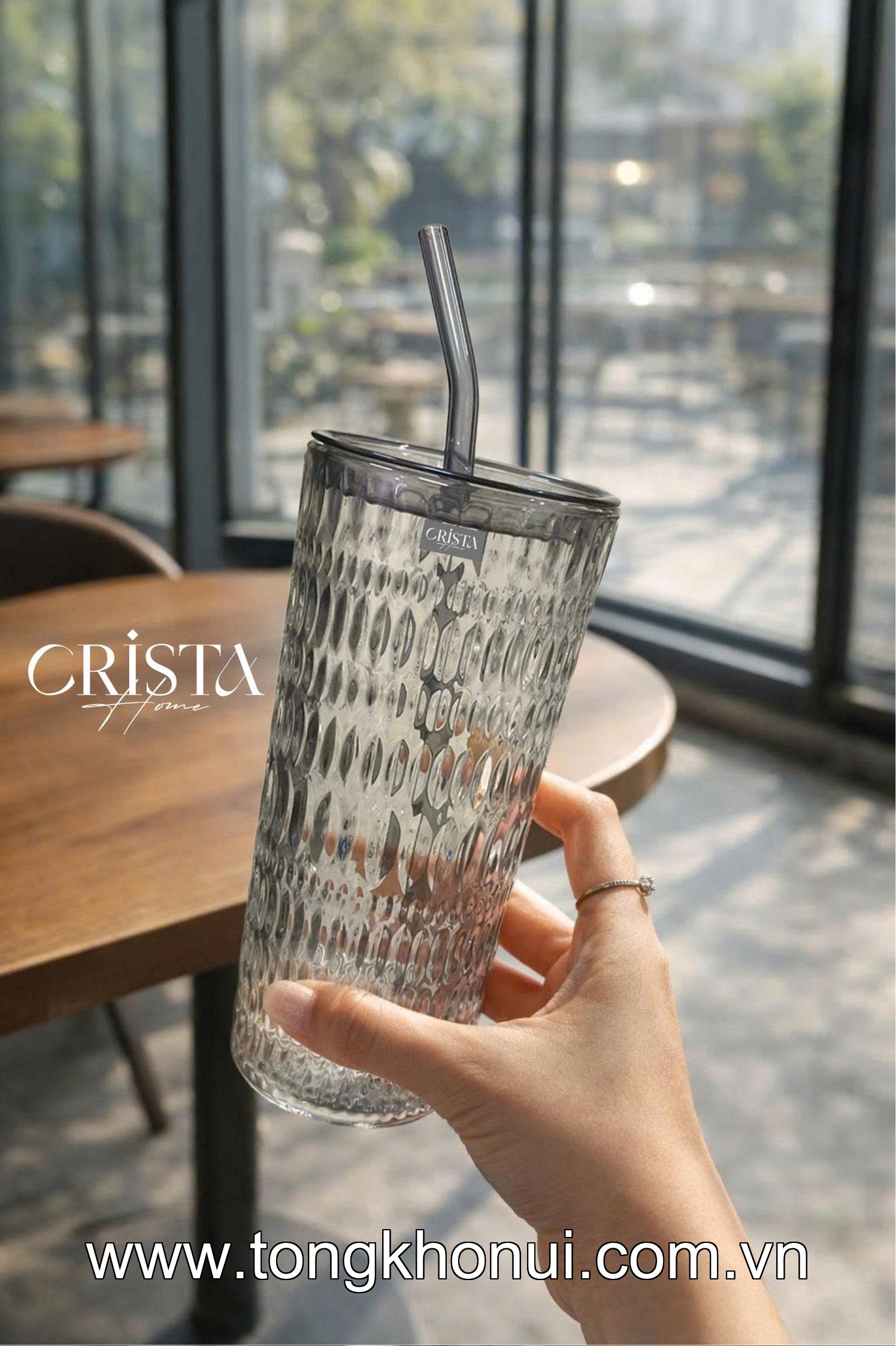 BỘ 2 CỐC THỦY TINH CAO KÈM ỐNG HÚT 500ML CRISTA HOME – CỐC UỐNG TRÀ SỮA, SINH TỐ (TẶNG 2 NẮP NHỰA) (MÃ 60243) ảnh 18