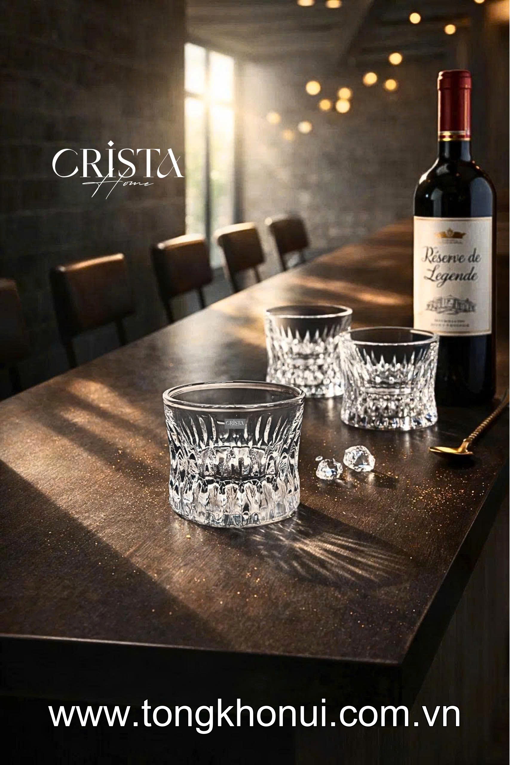 BỘ 6 CỐC RƯỢU WHISKY THỦY TINH 195ML CRISTA HOME – LY UỐNG RƯỢU TIẾP KHÁCH SANG TRỌNG (MÃ 60221) ảnh 8