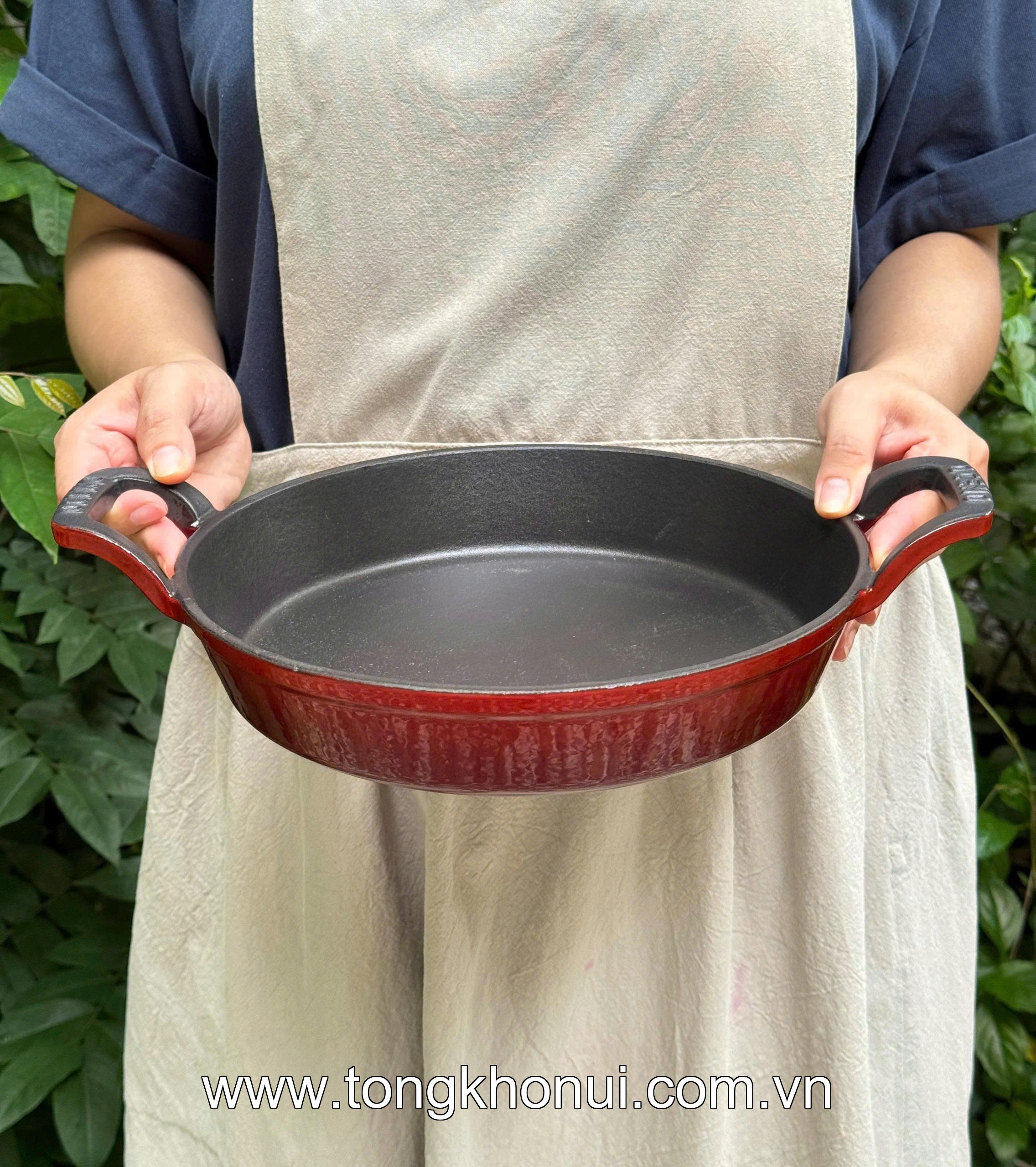 CHẢO GANG 2 TAY CẦM OCENO MÀU ĐỎ – CHẢO GANG CHIÊN RÁN GIỮ NHIỆT, DÙNG MỌI BẾP (MÃ OFR-1334, OFR-1341) ảnh 7