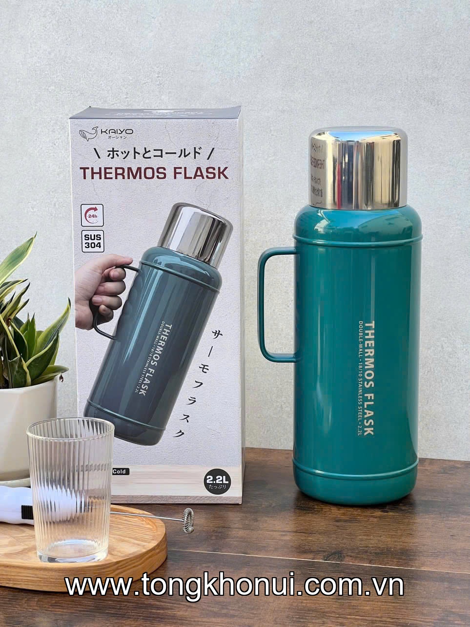 PHÍCH GIỮ NHIỆT CỠ ĐẠI INOX 304 KAIYO 2.2L – PHÍCH NƯỚC GIỮ NHIỆT 24H GIA ĐÌNH (MÃ KSV-3406, KSV-3390, KSV-3338) ảnh 1