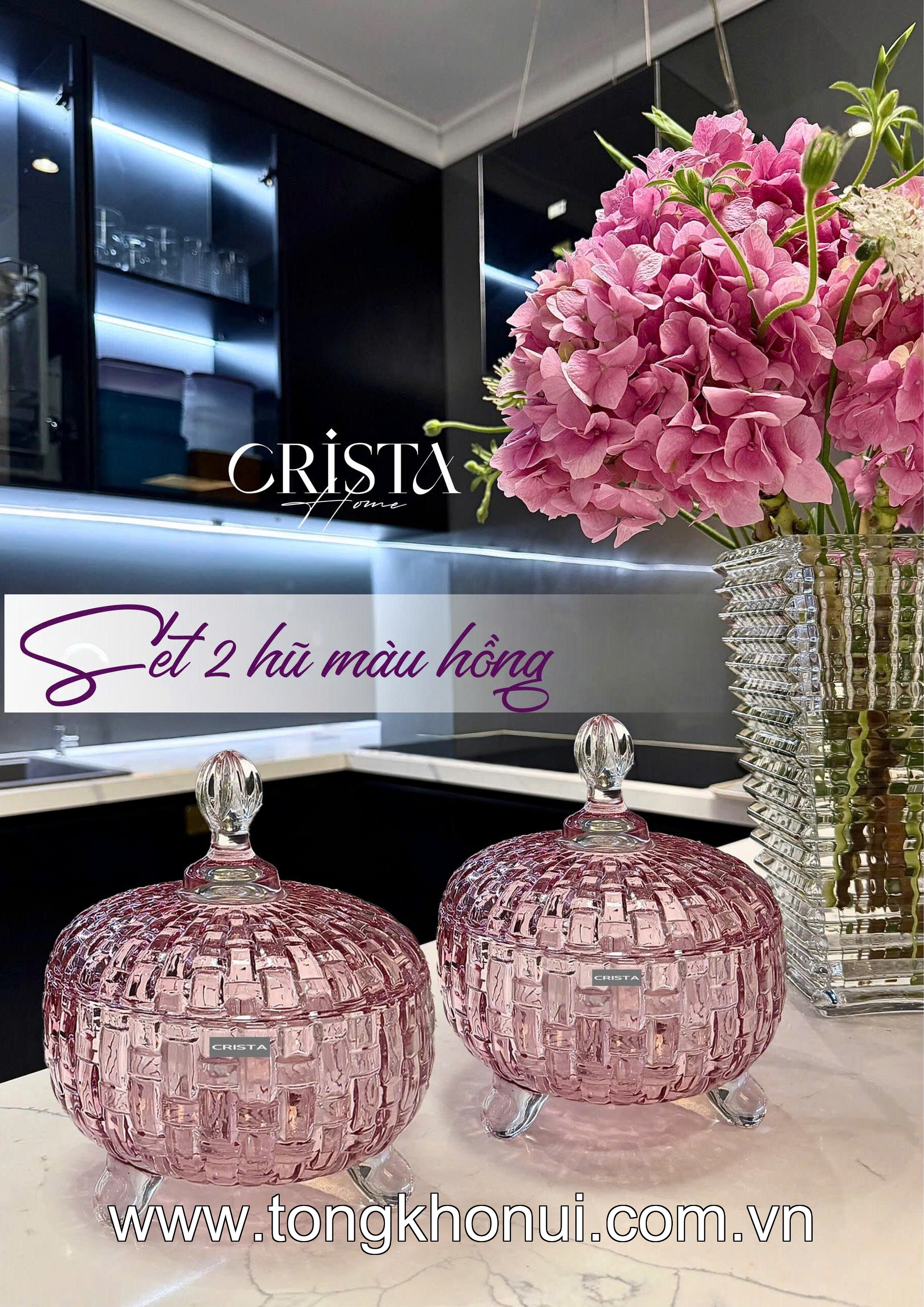 BỘ 2 HŨ THỦY TINH ĐỰNG KẸO VÂN CARO 790ML CRISTA HOME – HŨ ĐỰNG BÁNH KẸO, ĐỒ KHÔ ĐẸP (MÃ 60205) ảnh 5