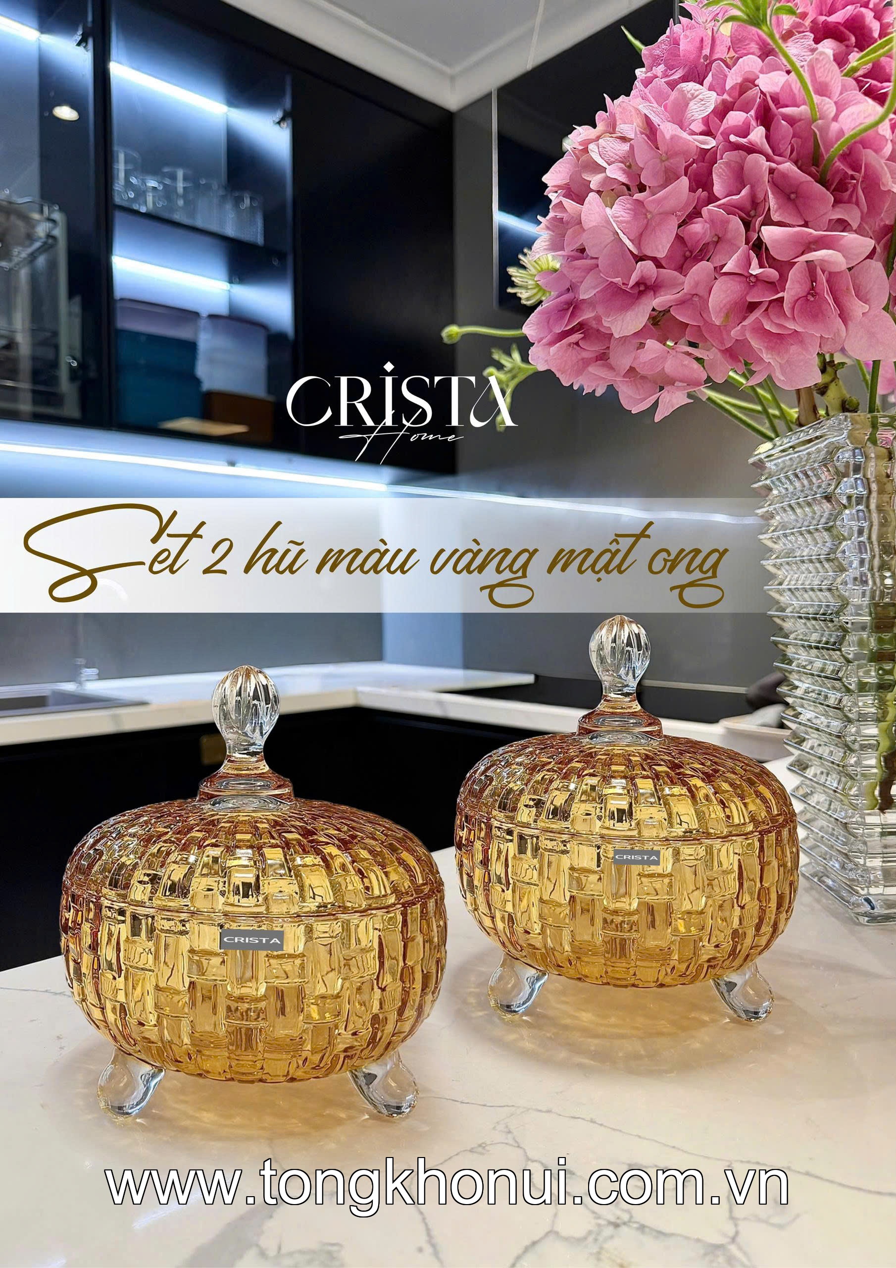 BỘ 2 HŨ THỦY TINH ĐỰNG KẸO VÂN CARO 790ML CRISTA HOME – HŨ ĐỰNG BÁNH KẸO, ĐỒ KHÔ ĐẸP (MÃ 60205) ảnh 6