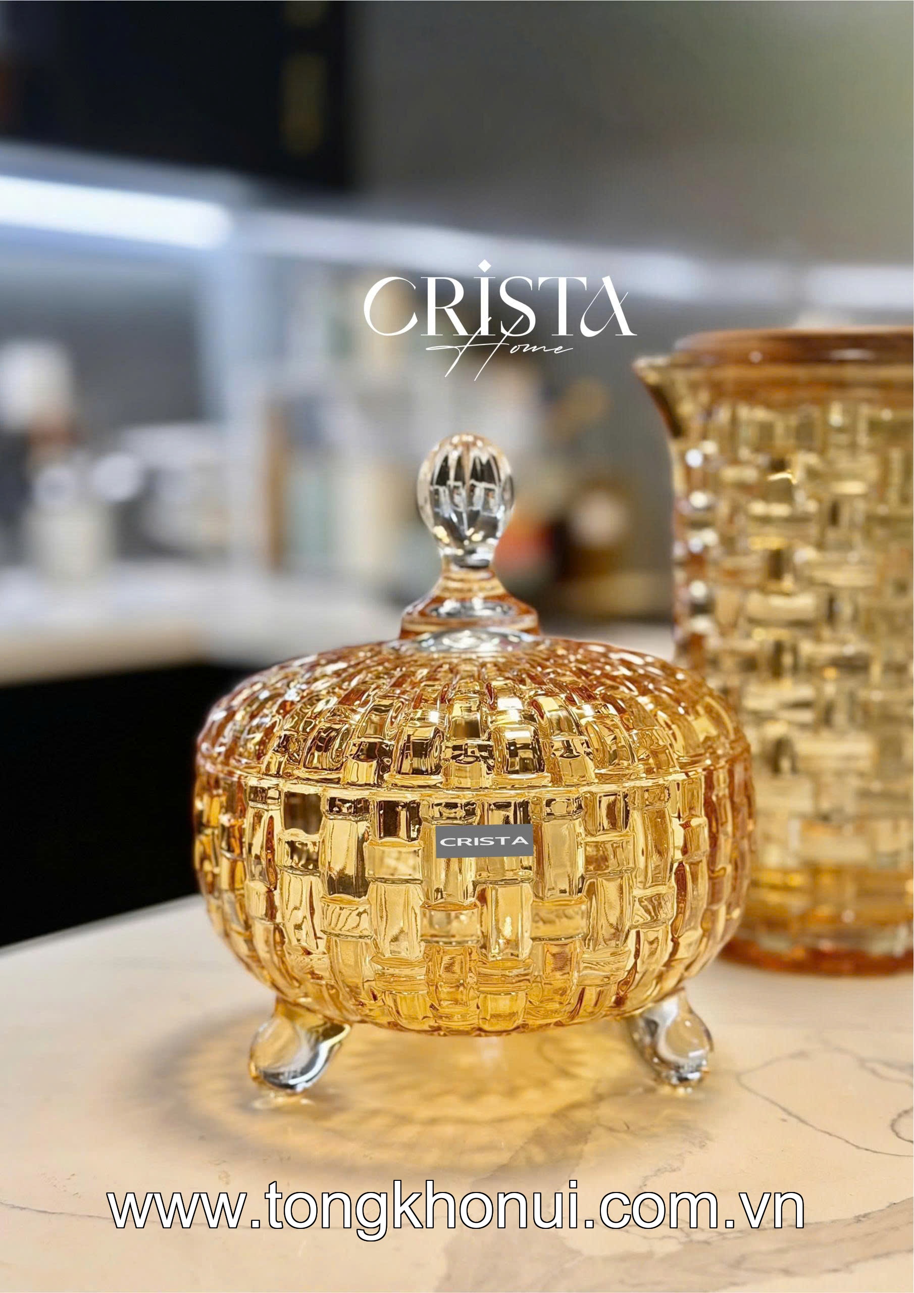 BỘ 2 HŨ THỦY TINH ĐỰNG KẸO VÂN CARO 790ML CRISTA HOME – HŨ ĐỰNG BÁNH KẸO, ĐỒ KHÔ ĐẸP (MÃ 60205) ảnh 17