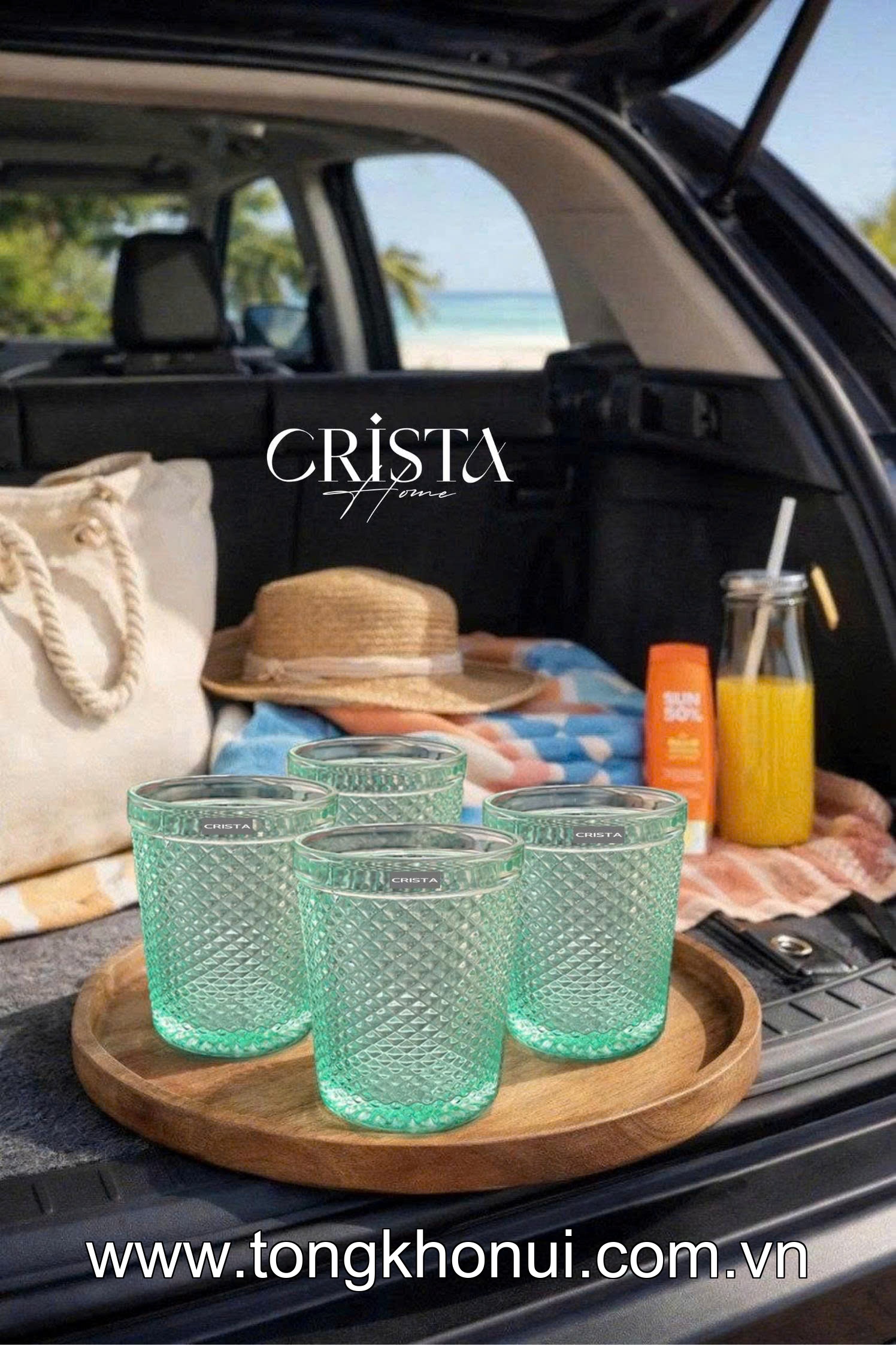 BỘ 4 CỐC THỦY TINH VÂN KIM CƯƠNG 300ML CRISTA HOME – CỐC UỐNG NƯỚC ĐẸP, QUÀ TẶNG ĐẲNG CẤP (MÃ 60218) ảnh 8