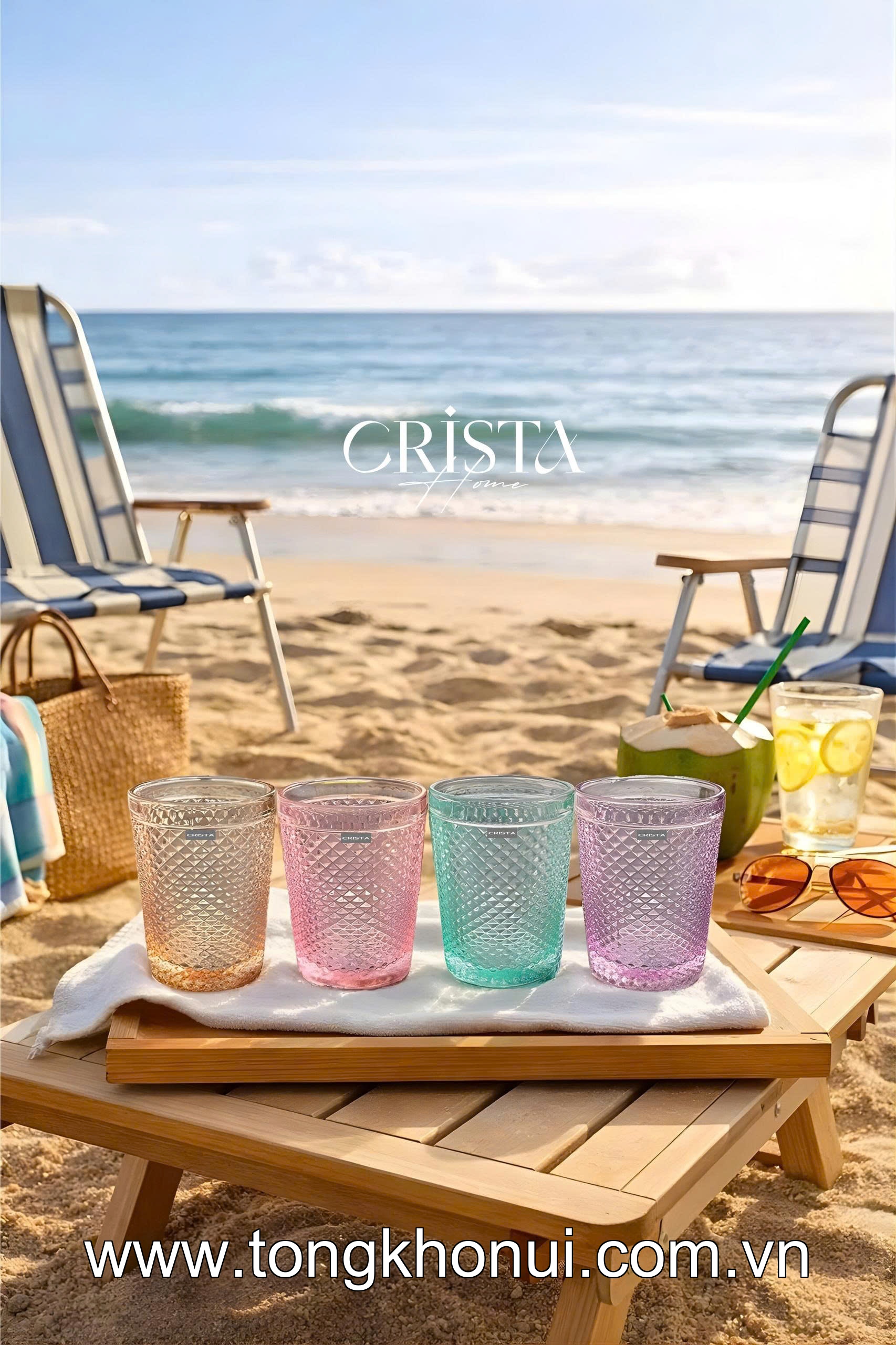 BỘ 4 CỐC THỦY TINH VÂN KIM CƯƠNG 300ML CRISTA HOME – CỐC UỐNG NƯỚC ĐẸP, QUÀ TẶNG ĐẲNG CẤP (MÃ 60218) ảnh 13