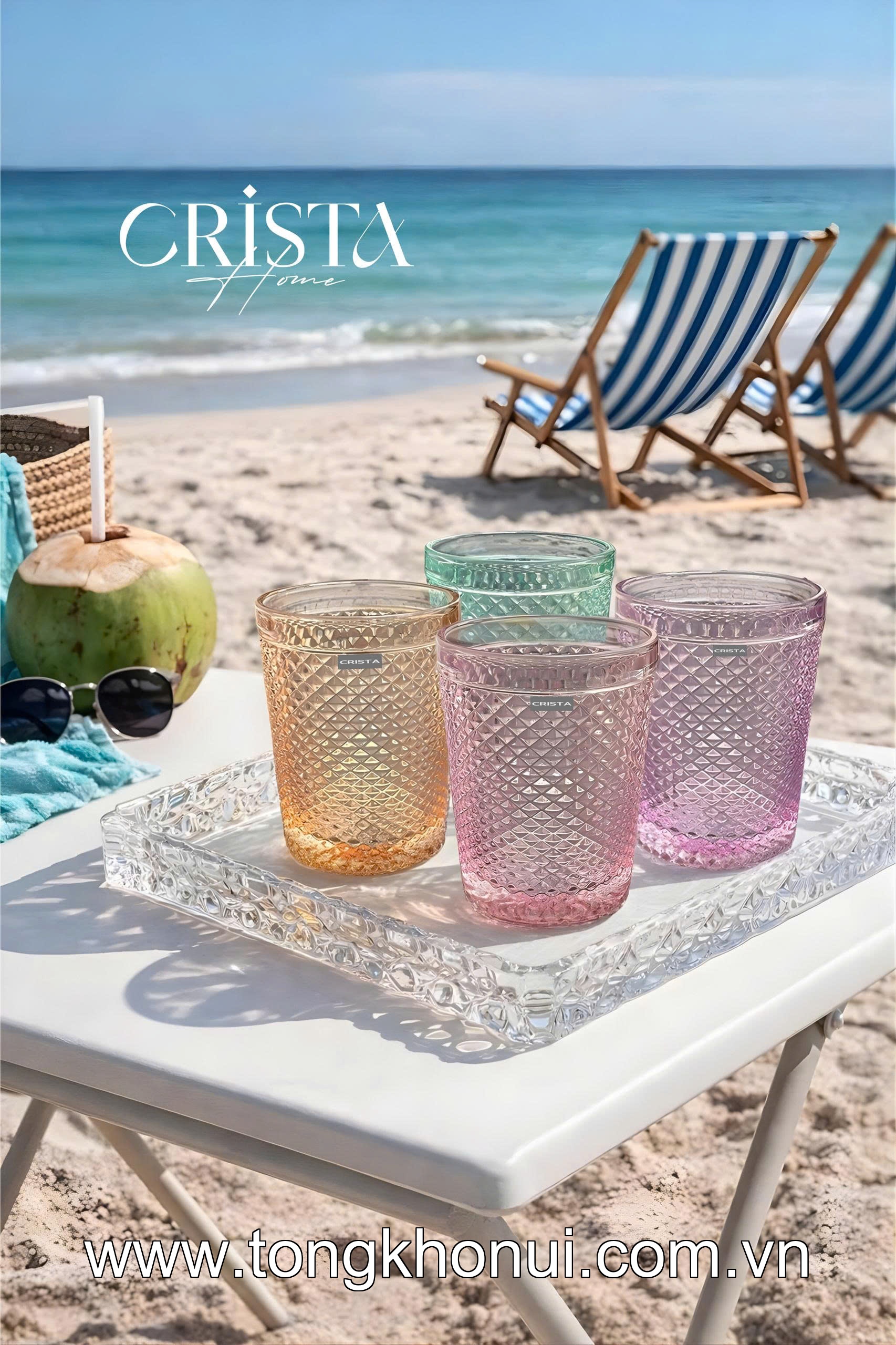 BỘ 4 CỐC THỦY TINH VÂN KIM CƯƠNG 300ML CRISTA HOME – CỐC UỐNG NƯỚC ĐẸP, QUÀ TẶNG ĐẲNG CẤP (MÃ 60218) ảnh 15