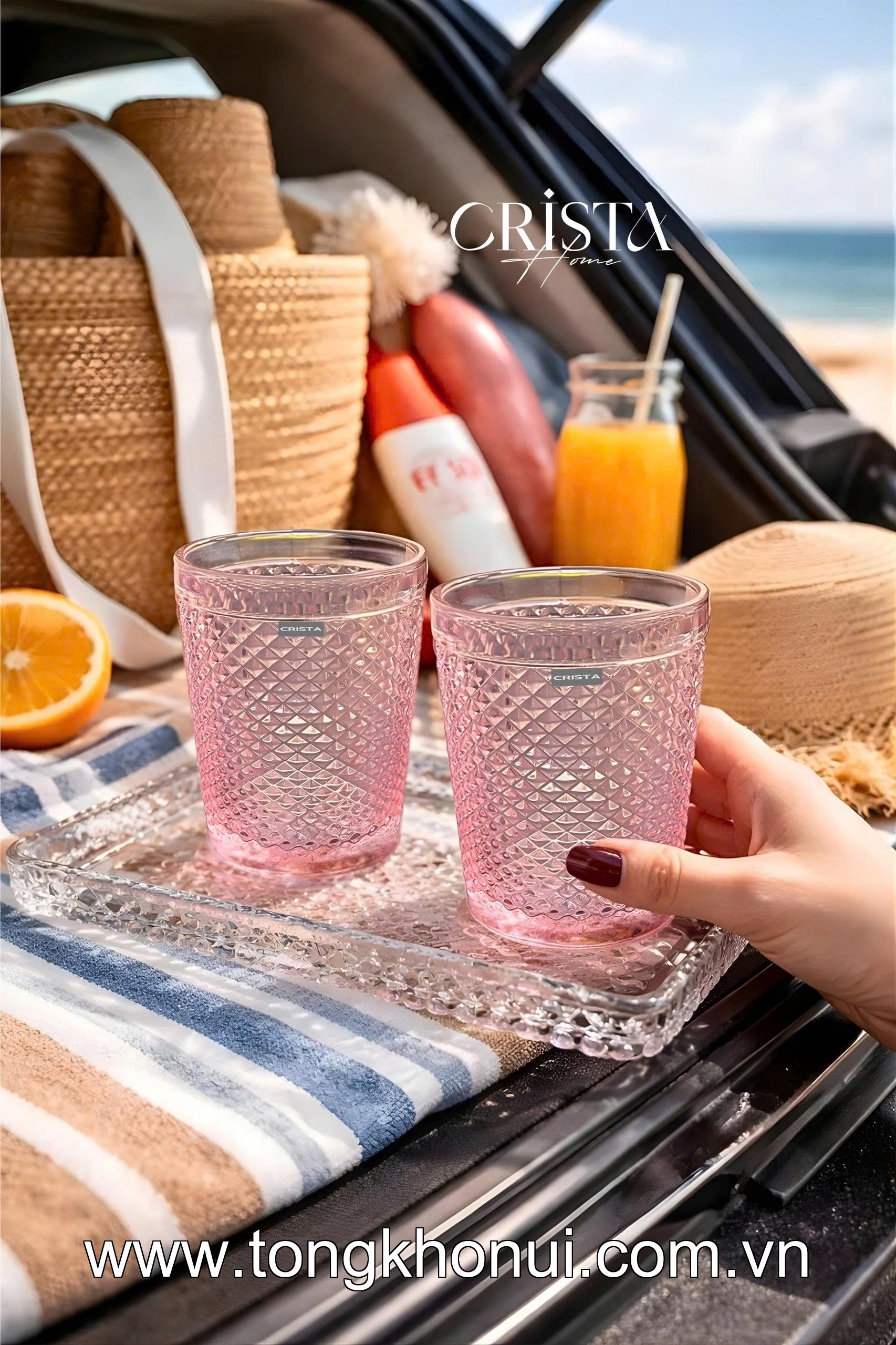 BỘ 4 CỐC THỦY TINH VÂN KIM CƯƠNG 300ML CRISTA HOME – CỐC UỐNG NƯỚC ĐẸP, QUÀ TẶNG ĐẲNG CẤP (MÃ 60218) ảnh 17