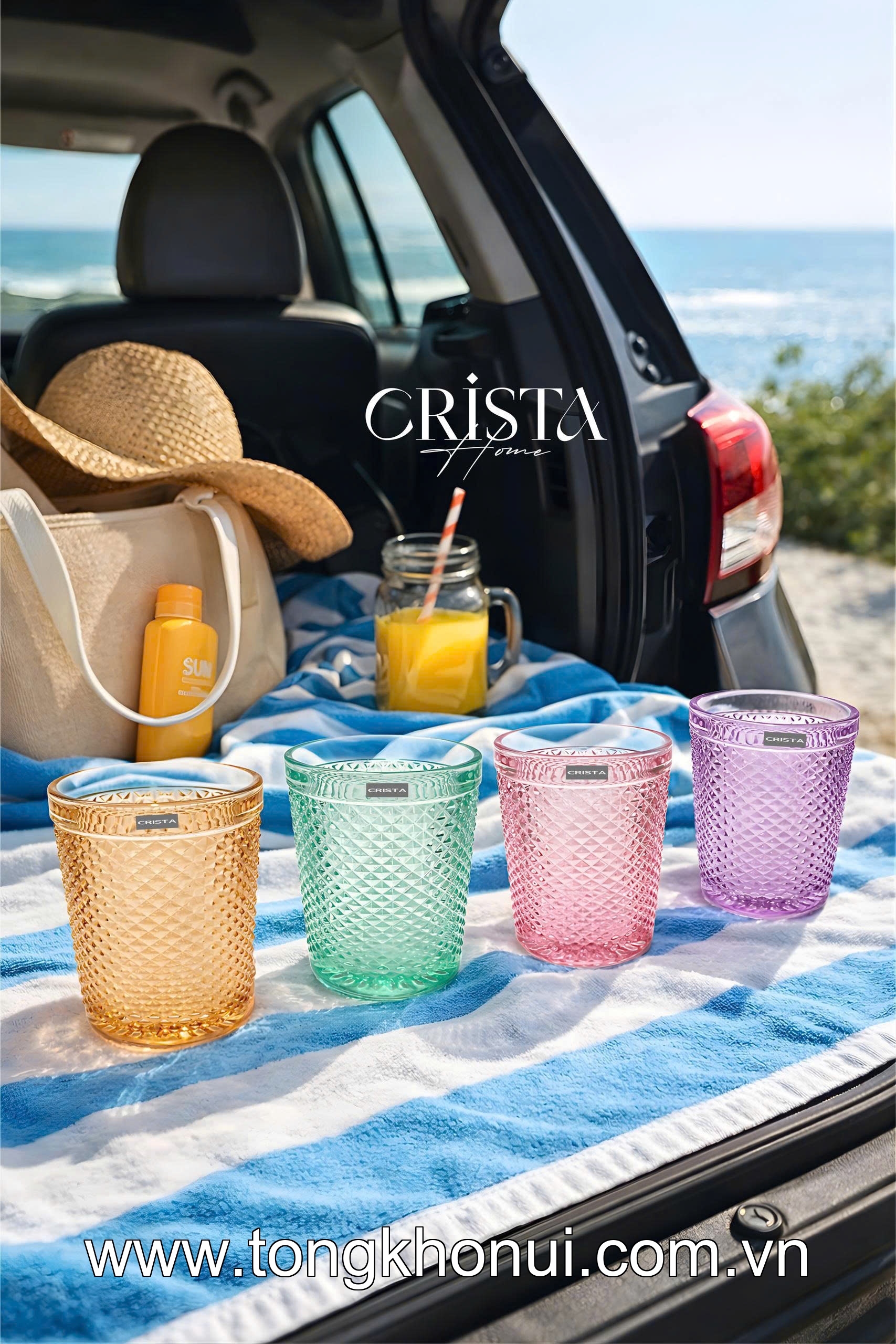 BỘ 4 CỐC THỦY TINH VÂN KIM CƯƠNG 300ML CRISTA HOME – CỐC UỐNG NƯỚC ĐẸP, QUÀ TẶNG ĐẲNG CẤP (MÃ 60218) ảnh 18