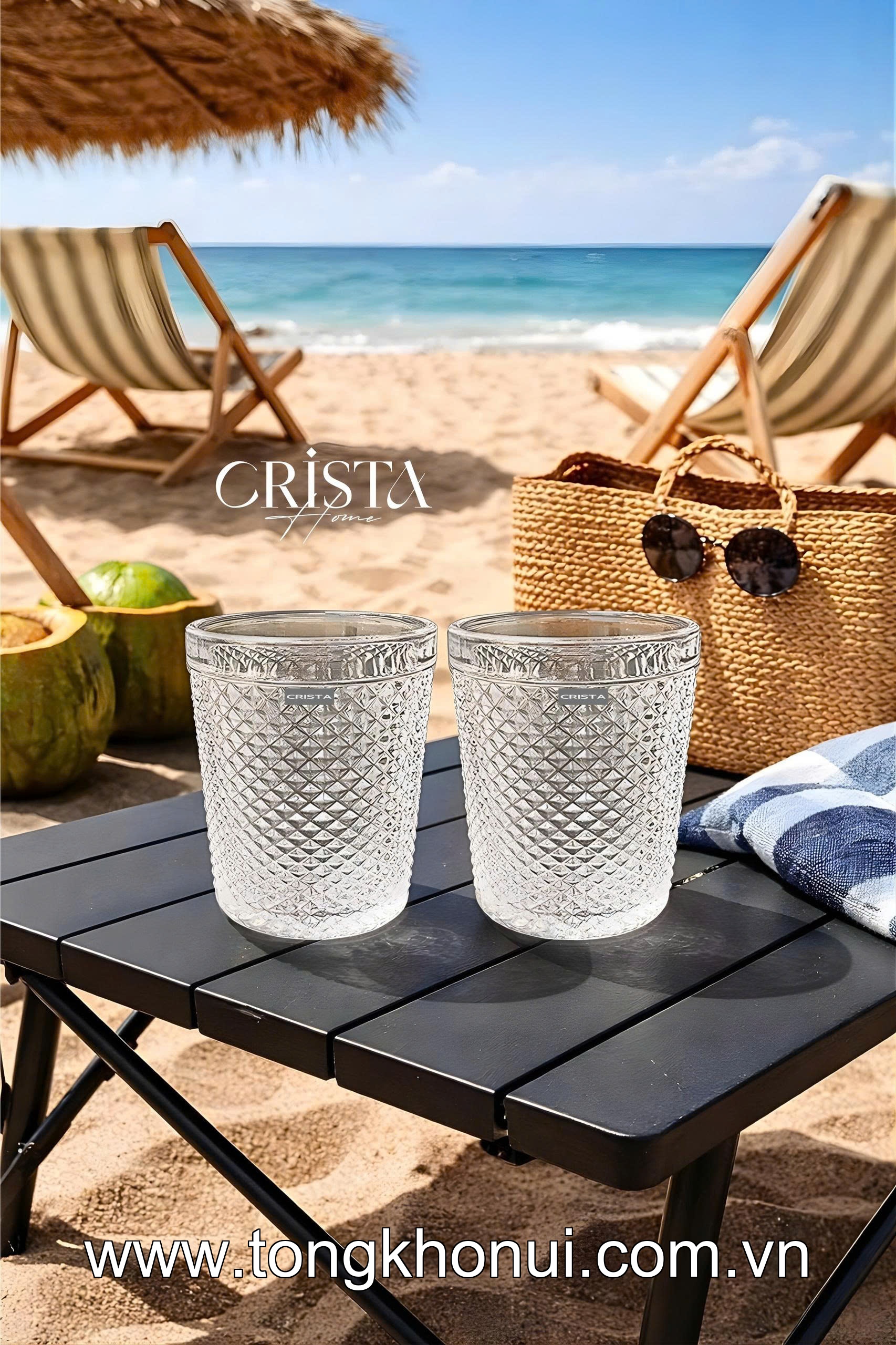 BỘ 4 CỐC THỦY TINH VÂN KIM CƯƠNG 300ML CRISTA HOME – CỐC UỐNG NƯỚC ĐẸP, QUÀ TẶNG ĐẲNG CẤP (MÃ 60218) ảnh 20