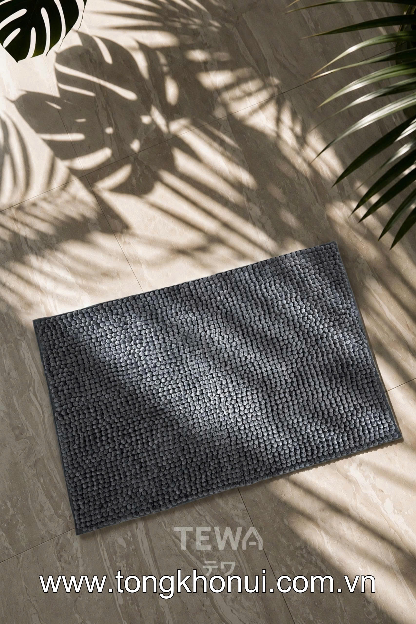 THẢM TRẢI SÀN NHUNG TUYẾT CHENILLE TEWA – THẢM LAU CHÂN CHỐNG TRƯỢT, THẤM HÚT NHANH (MÃ 80005) ảnh 2