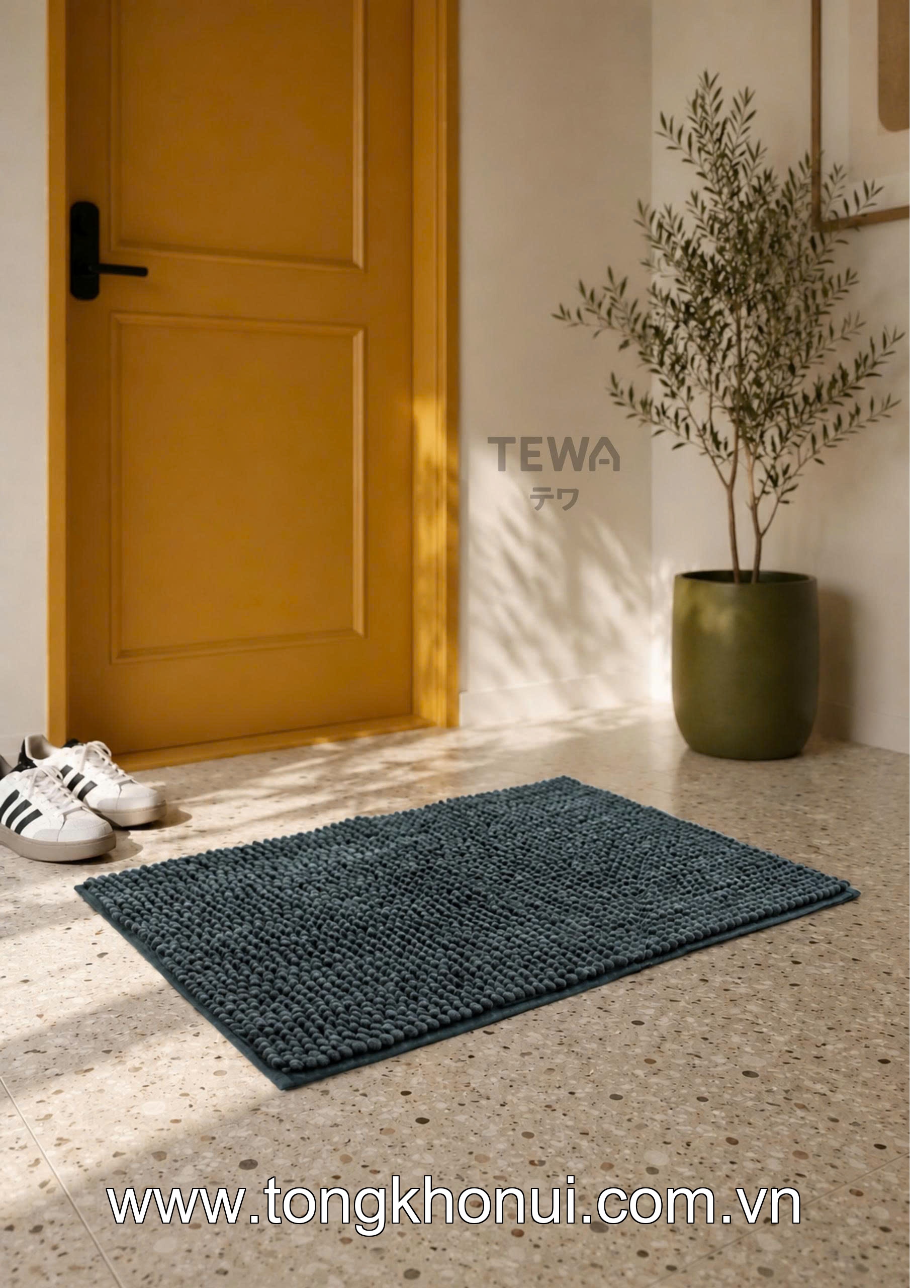 THẢM TRẢI SÀN NHUNG TUYẾT CHENILLE TEWA – THẢM LAU CHÂN CHỐNG TRƯỢT, THẤM HÚT NHANH (MÃ 80005) ảnh 3