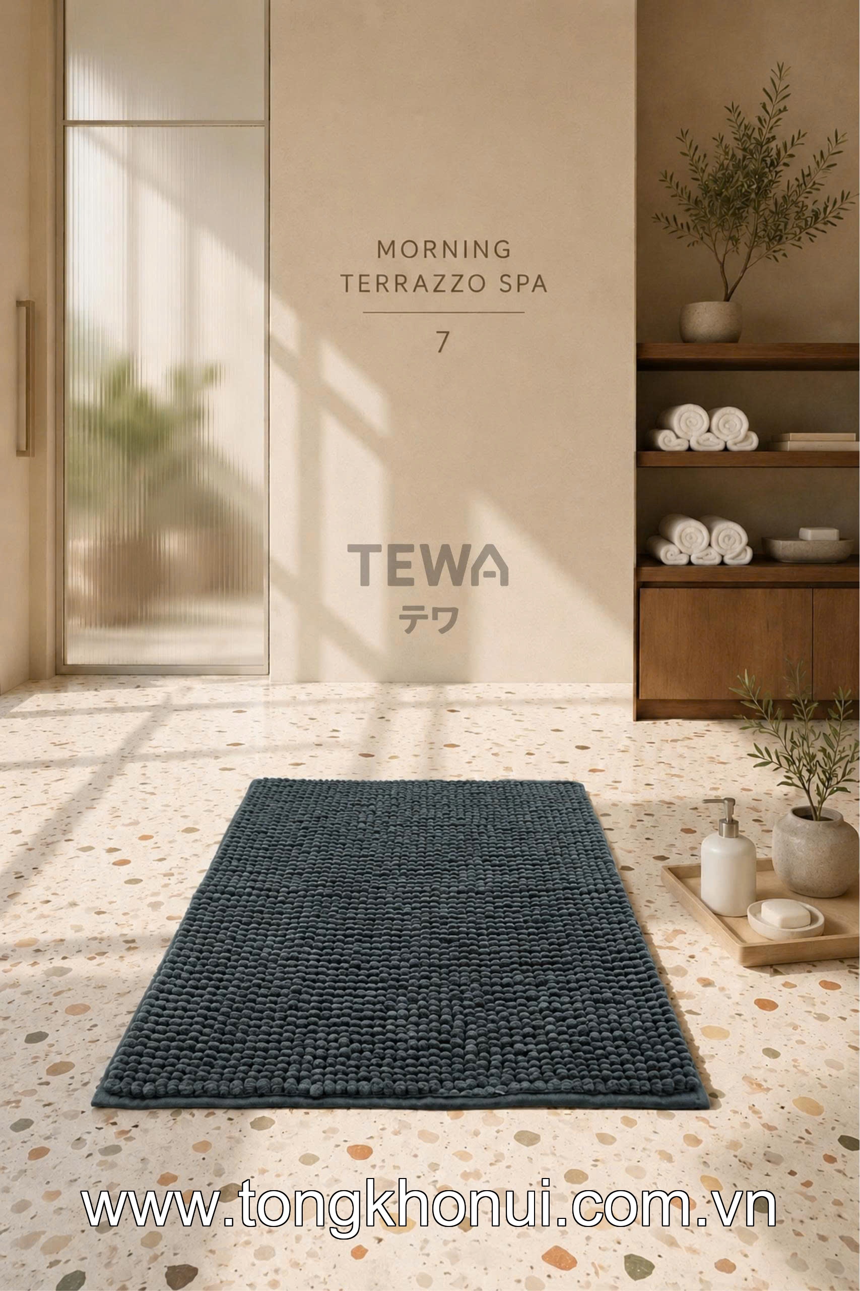 THẢM TRẢI SÀN NHUNG TUYẾT CHENILLE TEWA – THẢM LAU CHÂN CHỐNG TRƯỢT, THẤM HÚT NHANH (MÃ 80005) ảnh 4