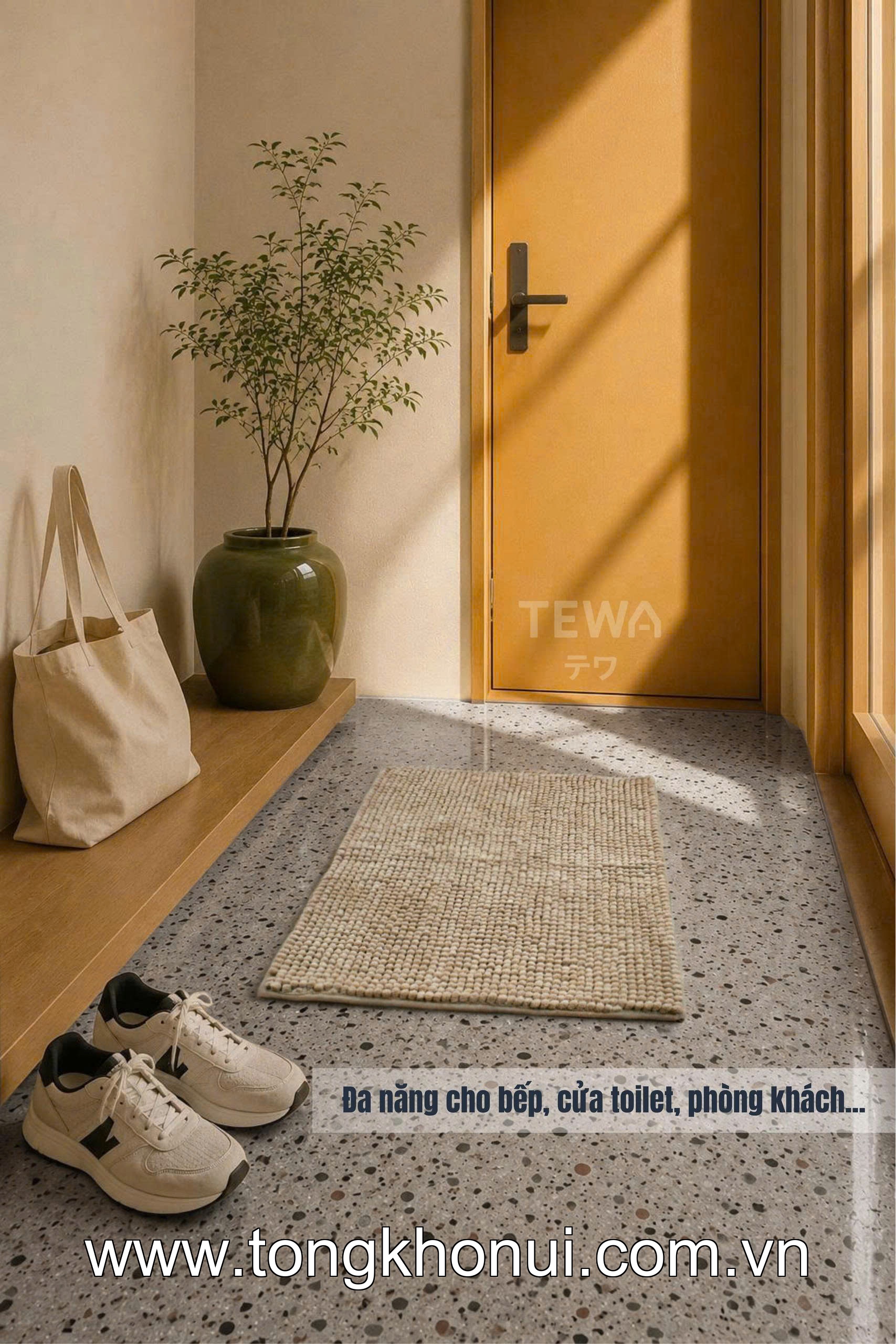 THẢM TRẢI SÀN NHUNG TUYẾT CHENILLE TEWA – THẢM LAU CHÂN CHỐNG TRƯỢT, THẤM HÚT NHANH (MÃ 80005) ảnh 5
