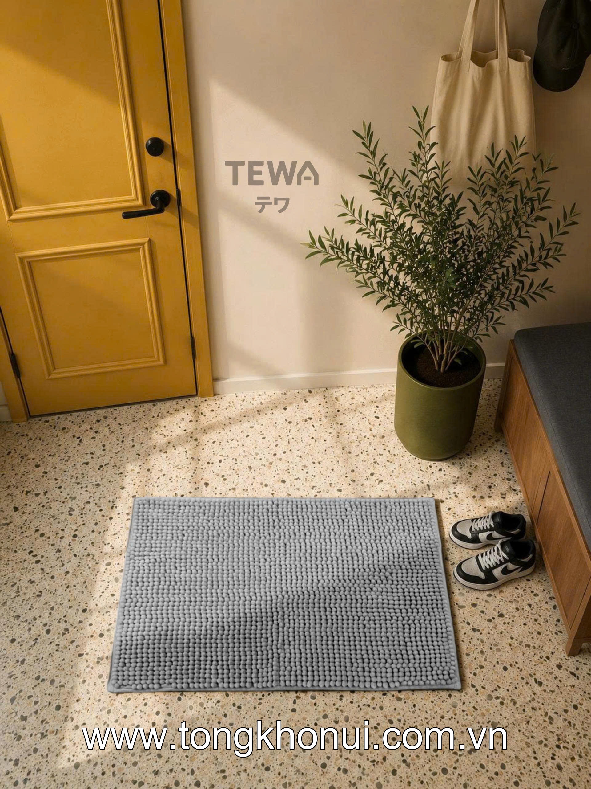 THẢM TRẢI SÀN NHUNG TUYẾT CHENILLE TEWA – THẢM LAU CHÂN CHỐNG TRƯỢT, THẤM HÚT NHANH (MÃ 80005) ảnh 9