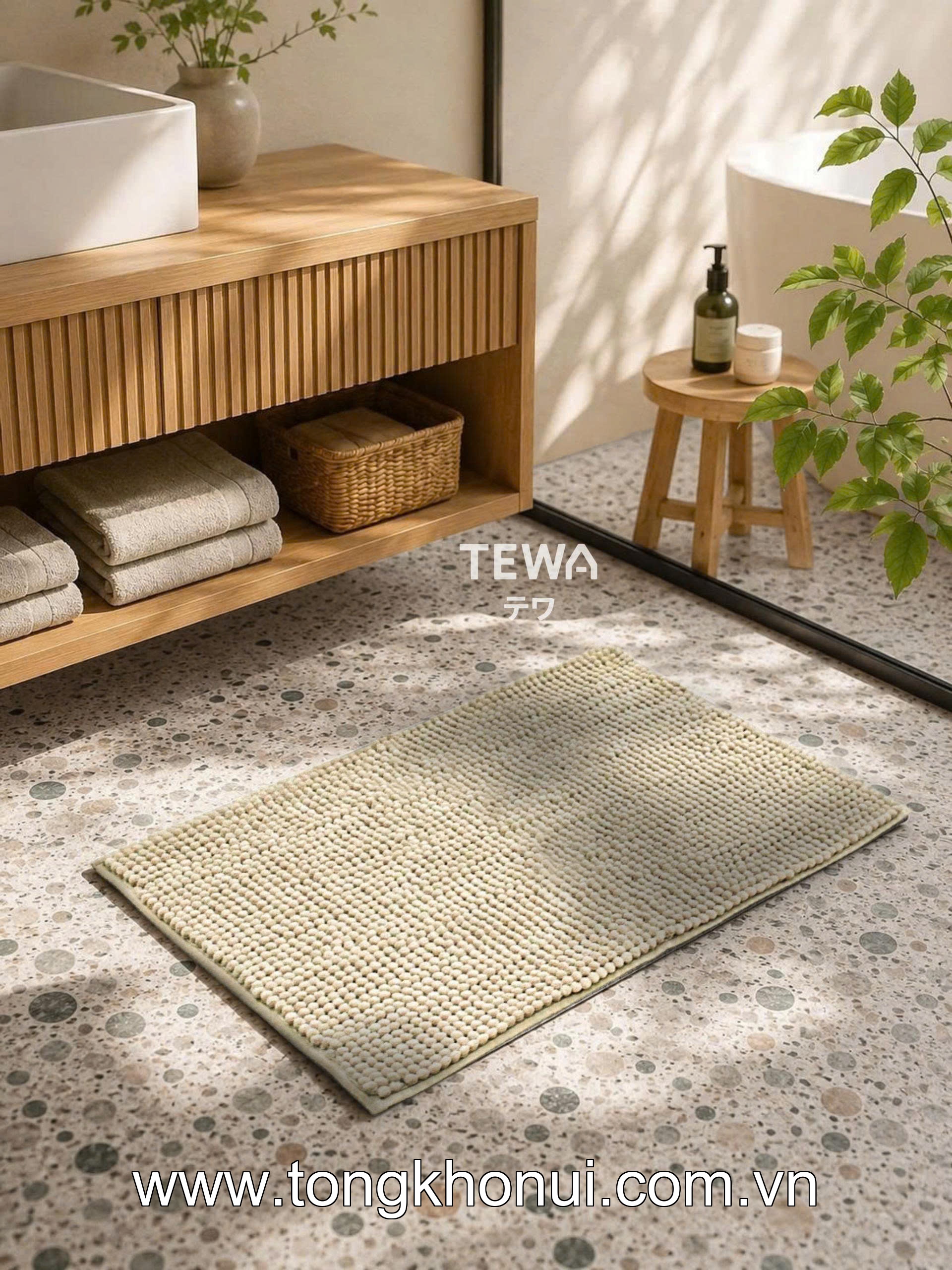 THẢM TRẢI SÀN NHUNG TUYẾT CHENILLE TEWA – THẢM LAU CHÂN CHỐNG TRƯỢT, THẤM HÚT NHANH (MÃ 80005) ảnh 10