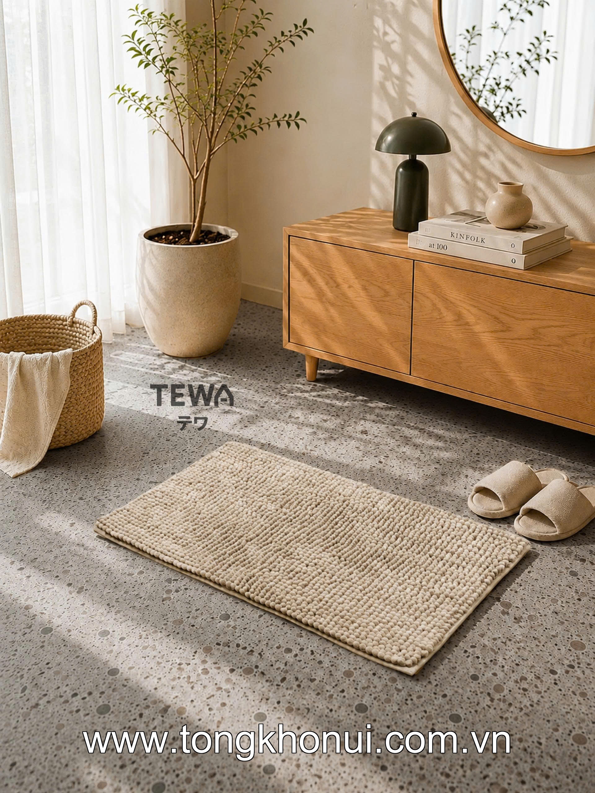 THẢM TRẢI SÀN NHUNG TUYẾT CHENILLE TEWA – THẢM LAU CHÂN CHỐNG TRƯỢT, THẤM HÚT NHANH (MÃ 80005) ảnh 11