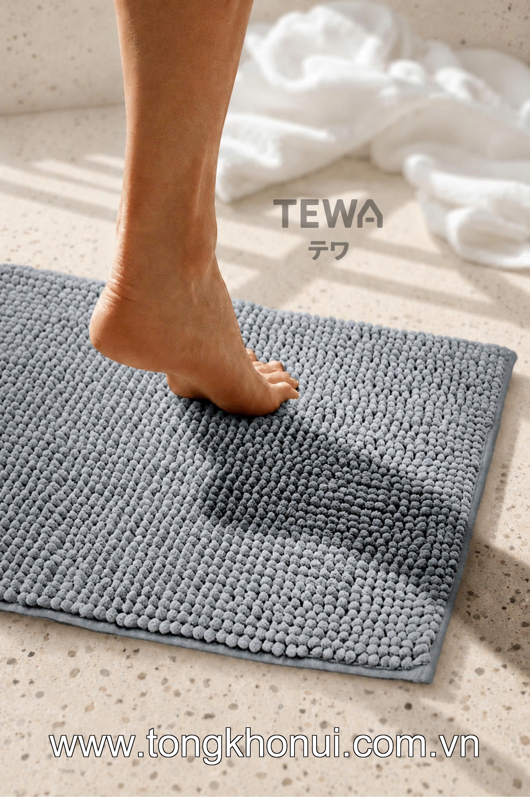THẢM TRẢI SÀN NHUNG TUYẾT CHENILLE TEWA – THẢM LAU CHÂN CHỐNG TRƯỢT, THẤM HÚT NHANH (MÃ 80005) ảnh 14