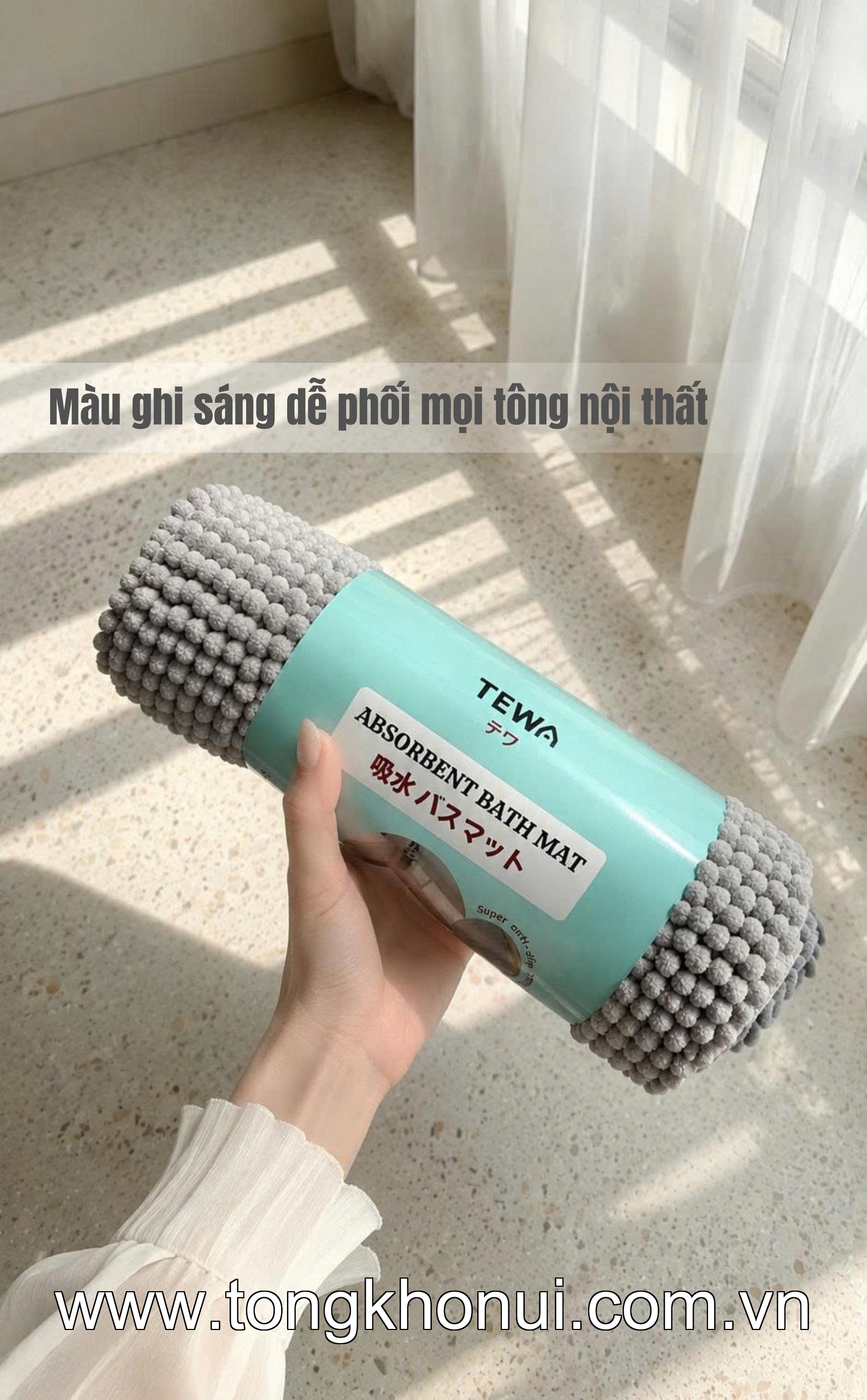 THẢM TRẢI SÀN NHUNG TUYẾT CHENILLE TEWA – THẢM LAU CHÂN CHỐNG TRƯỢT, THẤM HÚT NHANH (MÃ 80005) ảnh 18