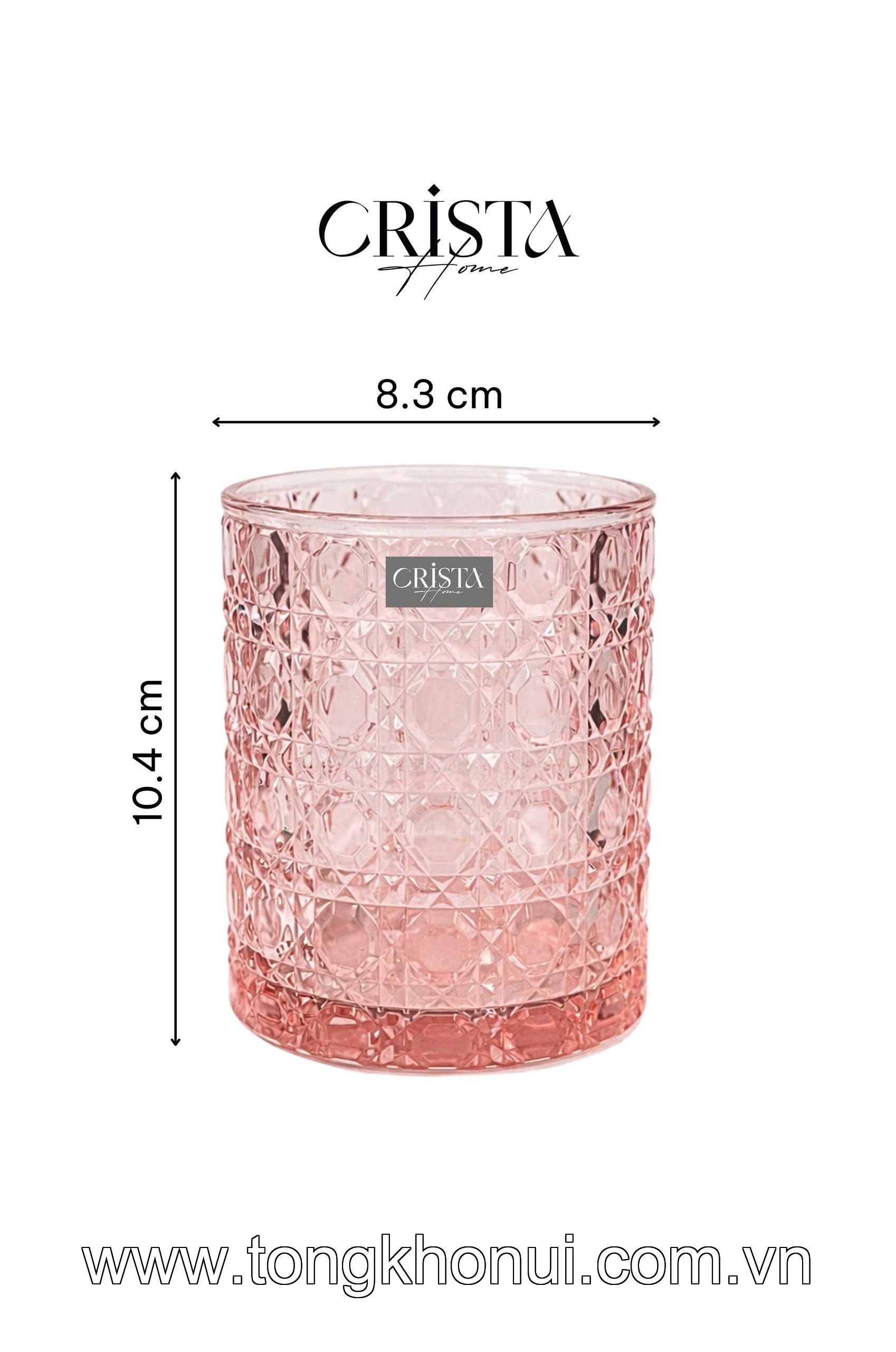 BỘ 6 CỐC THỦY TINH VÂN PHA LÊ NỔI 390ML CRISTA HOME – CỐC UỐNG NƯỚC ĐA NĂNG HÀNG NGÀY (MÃ 60253) ảnh 1