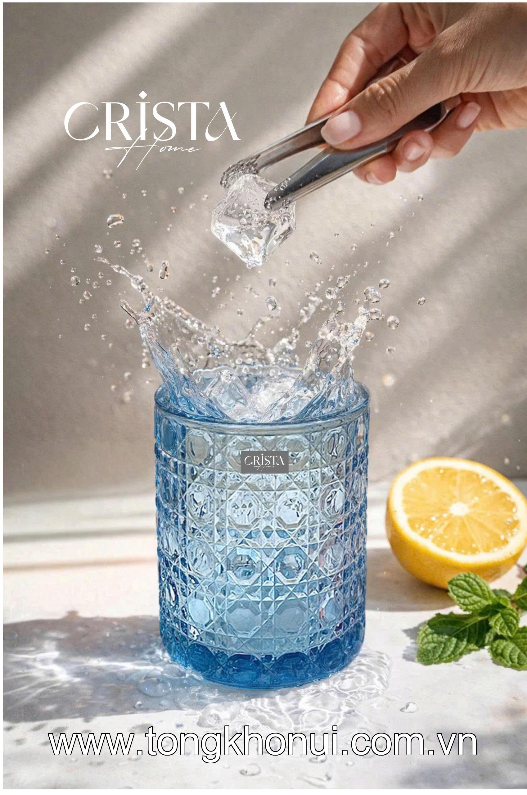BỘ 6 CỐC THỦY TINH VÂN PHA LÊ NỔI 390ML CRISTA HOME – CỐC UỐNG NƯỚC ĐA NĂNG HÀNG NGÀY (MÃ 60253) ảnh 5