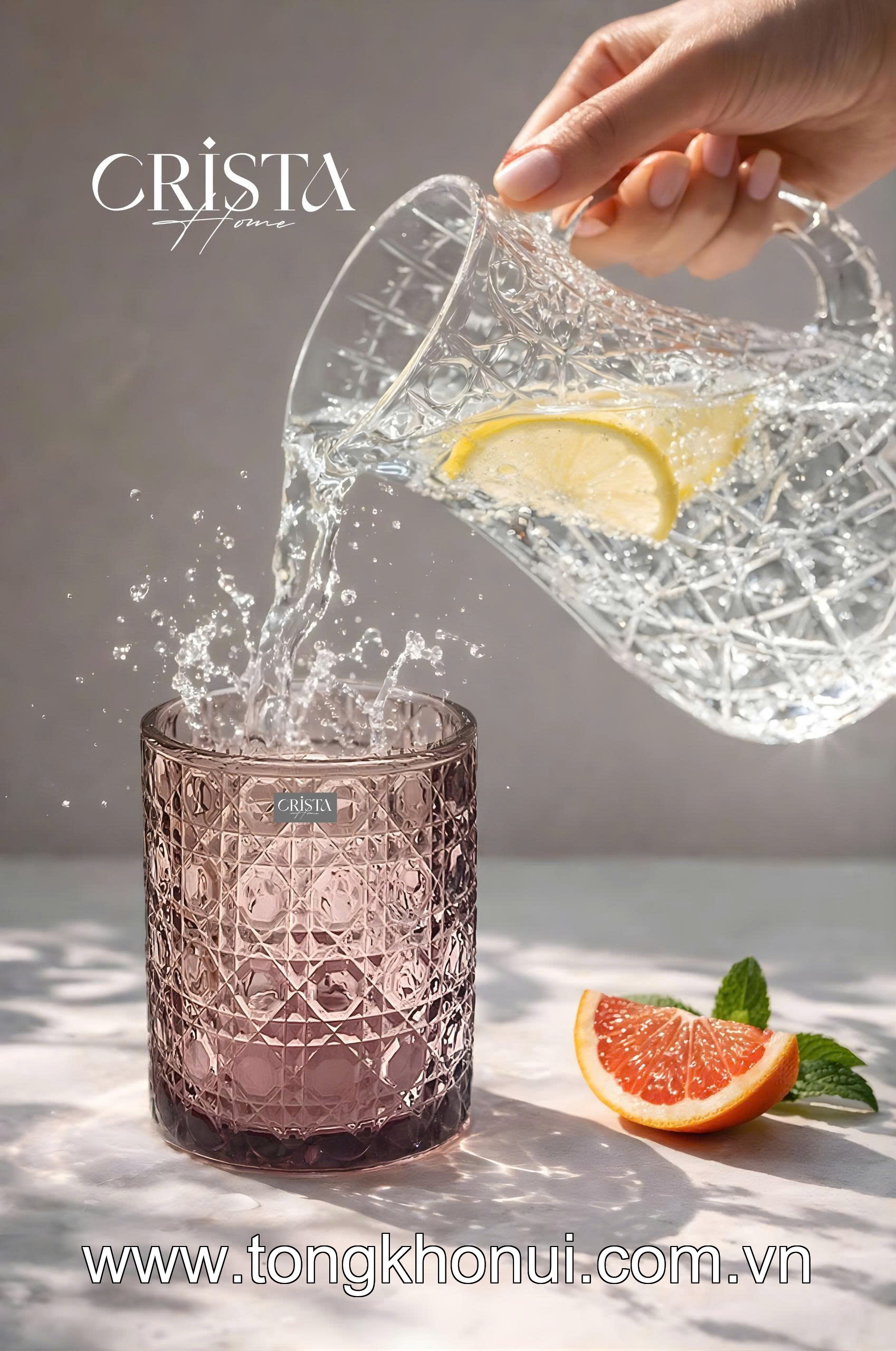 BỘ 6 CỐC THỦY TINH VÂN PHA LÊ NỔI 390ML CRISTA HOME – CỐC UỐNG NƯỚC ĐA NĂNG HÀNG NGÀY (MÃ 60253) ảnh 6