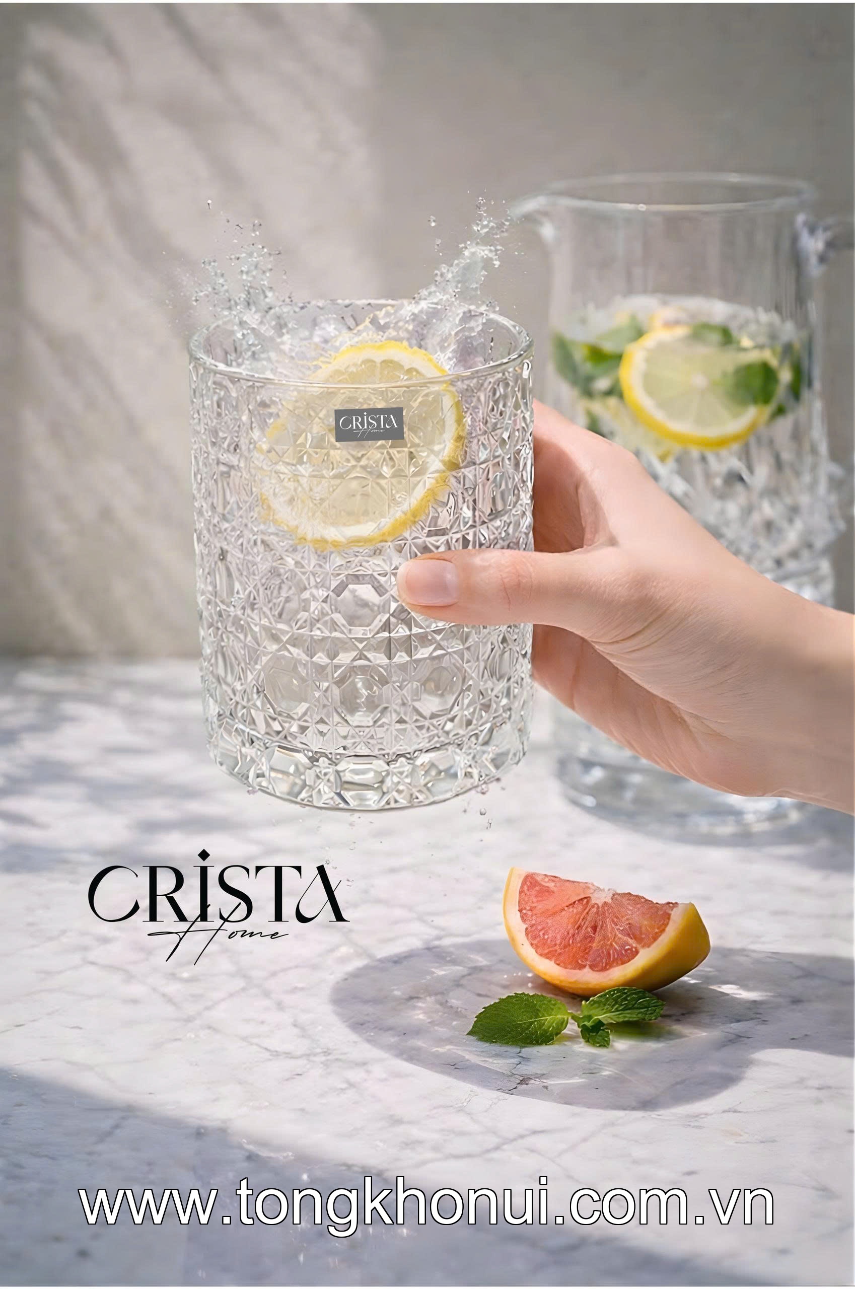 BỘ 6 CỐC THỦY TINH VÂN PHA LÊ NỔI 390ML CRISTA HOME – CỐC UỐNG NƯỚC ĐA NĂNG HÀNG NGÀY (MÃ 60253) ảnh 14