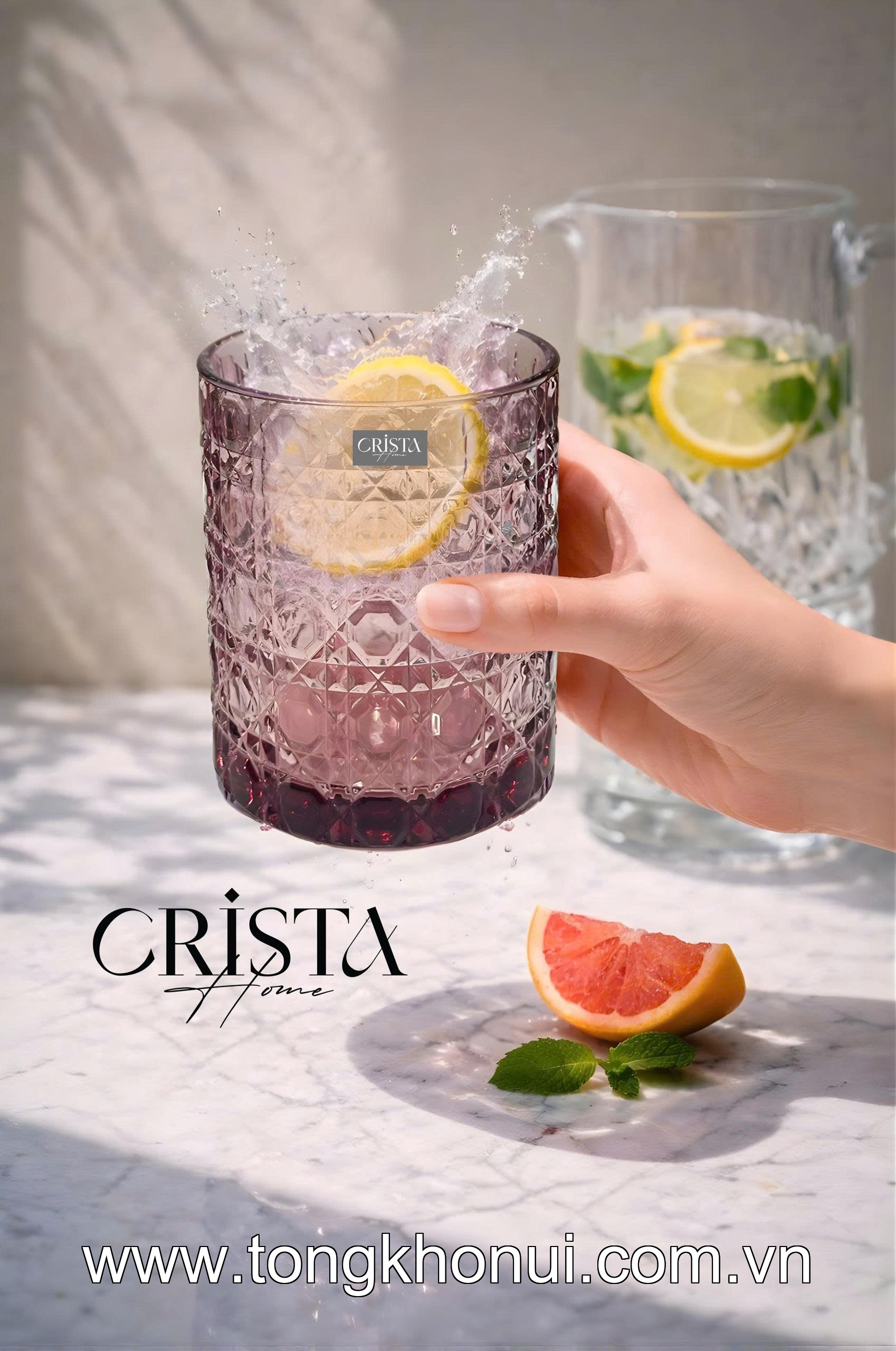 BỘ 6 CỐC THỦY TINH VÂN PHA LÊ NỔI 390ML CRISTA HOME – CỐC UỐNG NƯỚC ĐA NĂNG HÀNG NGÀY (MÃ 60253) ảnh 15