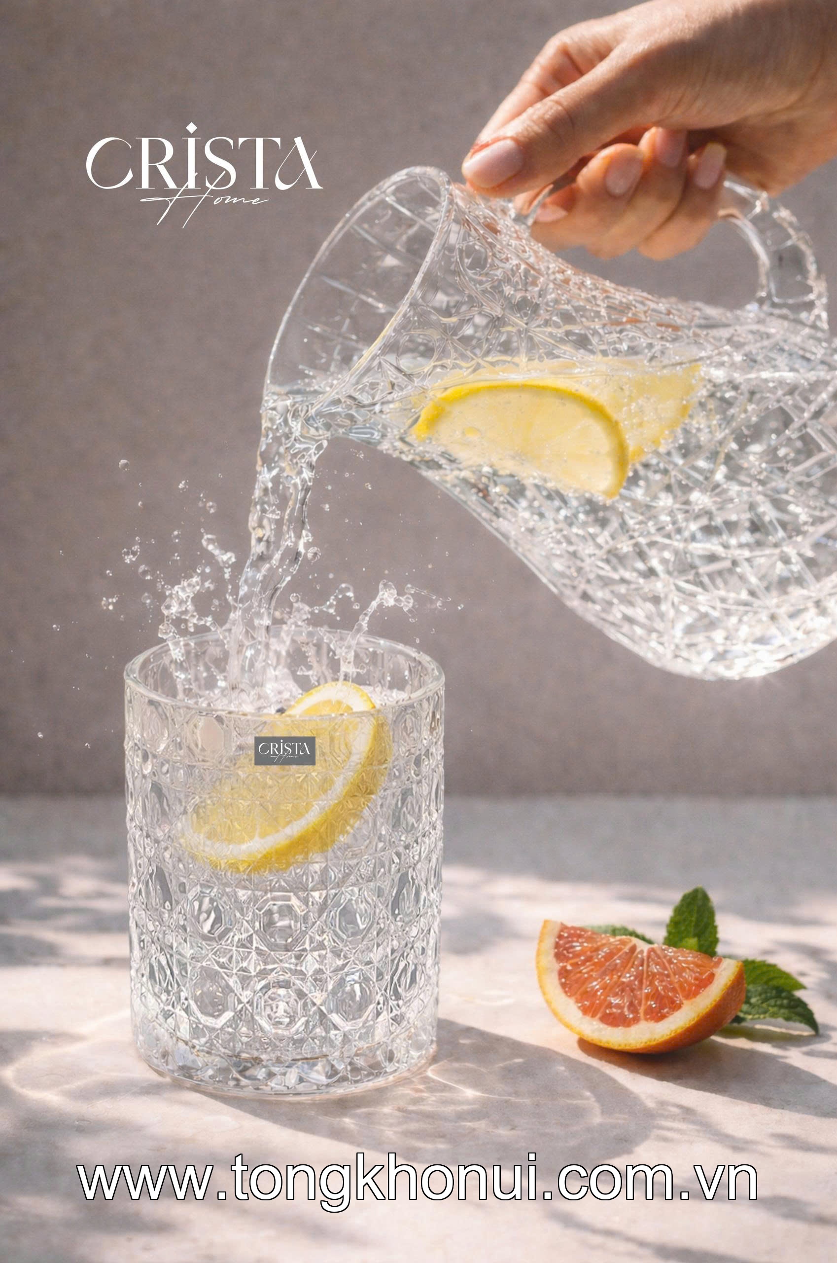 BỘ 6 CỐC THỦY TINH VÂN PHA LÊ NỔI 390ML CRISTA HOME – CỐC UỐNG NƯỚC ĐA NĂNG HÀNG NGÀY (MÃ 60253) ảnh 17